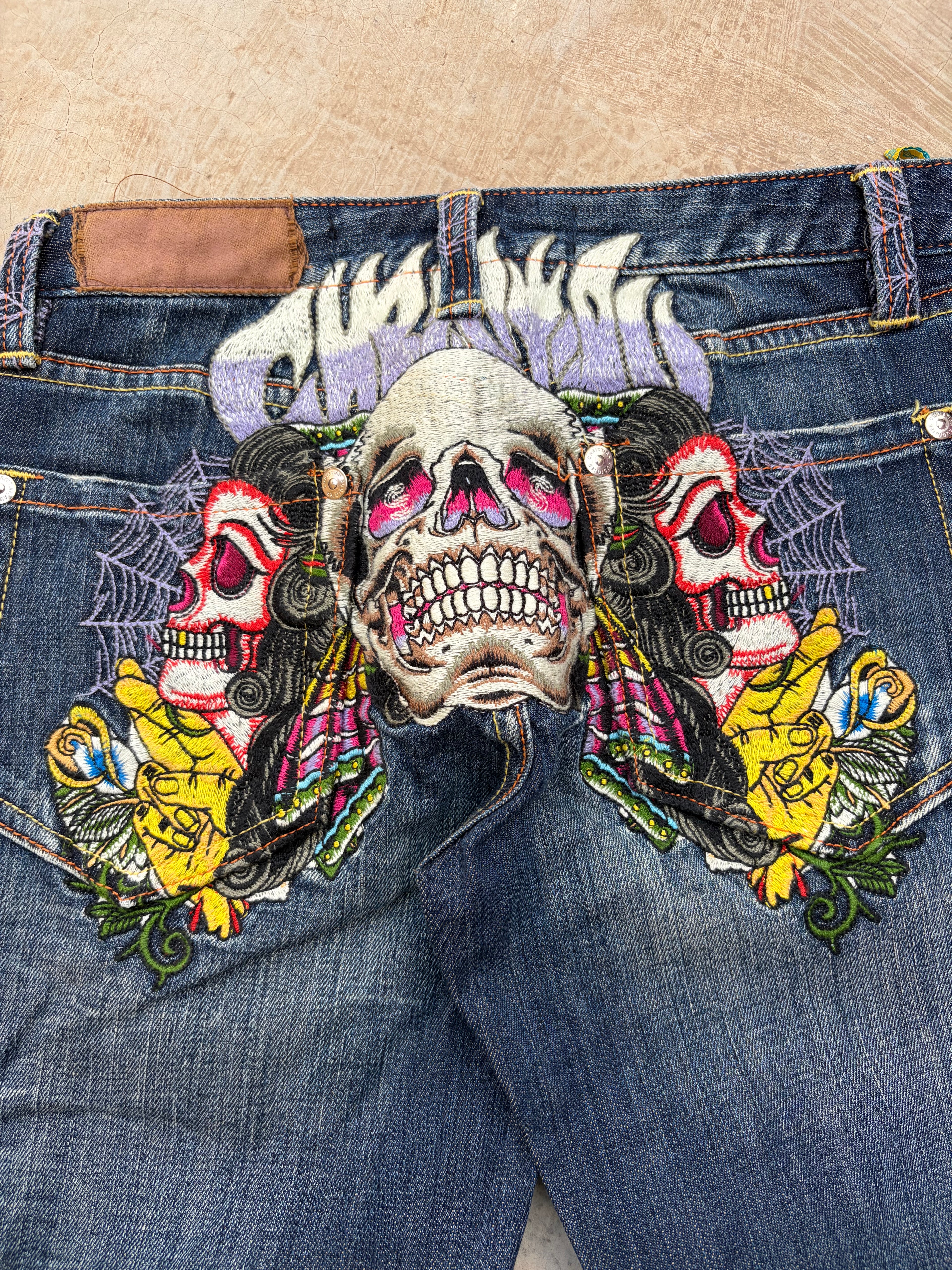 Vintage 00s Christian Audigier Death Jeans Unisex 31