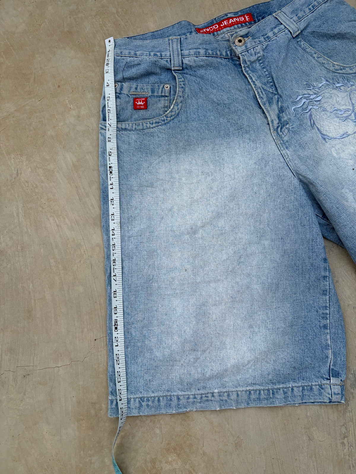 Rare Vintage JNCO Dragon Embroidered Denim Jorts – Y2K Grail 36