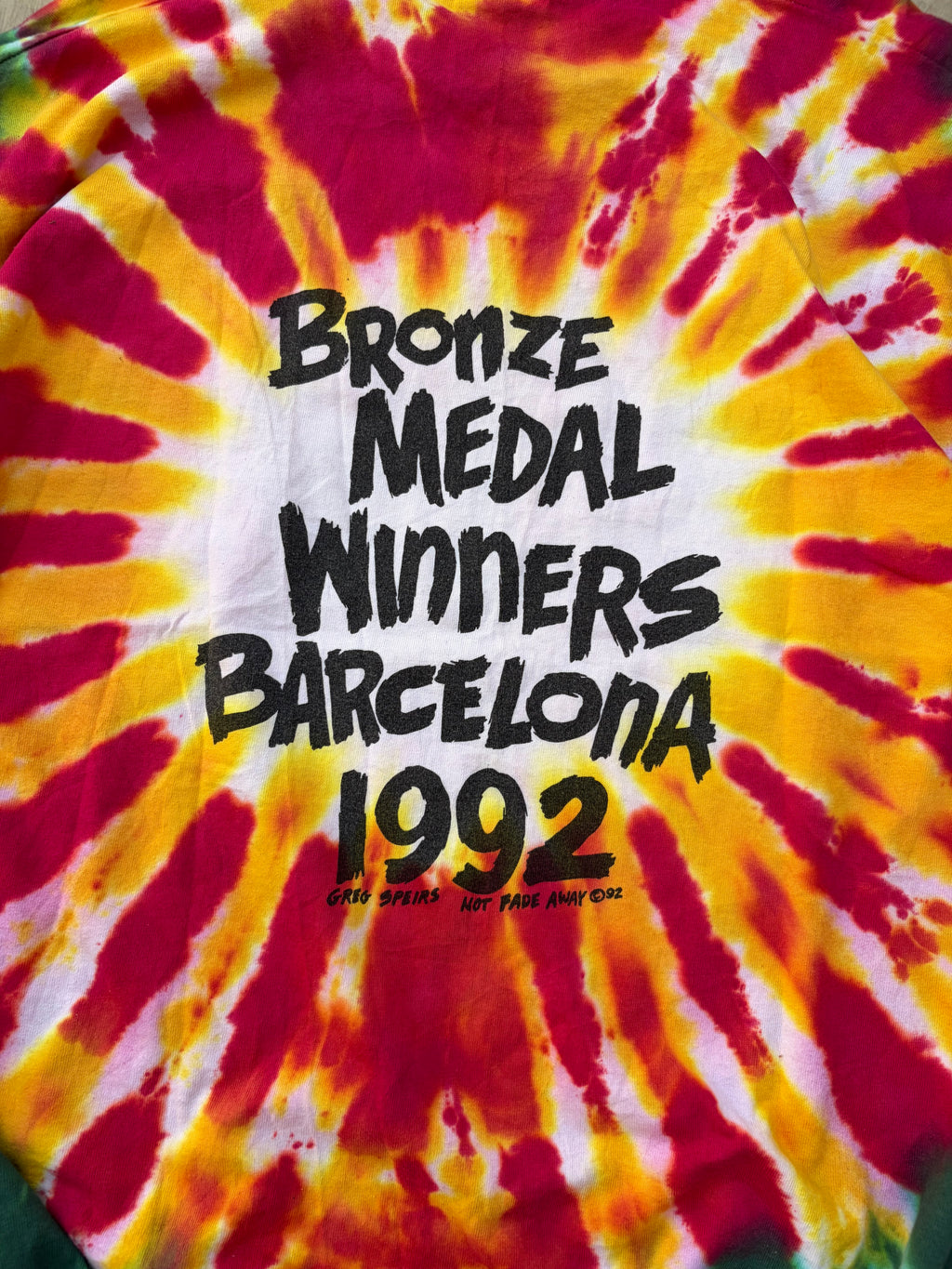 Vintage 1992 Lithuania Olympic Basketball Grateful Dead Tie-Dye Tshirt XL