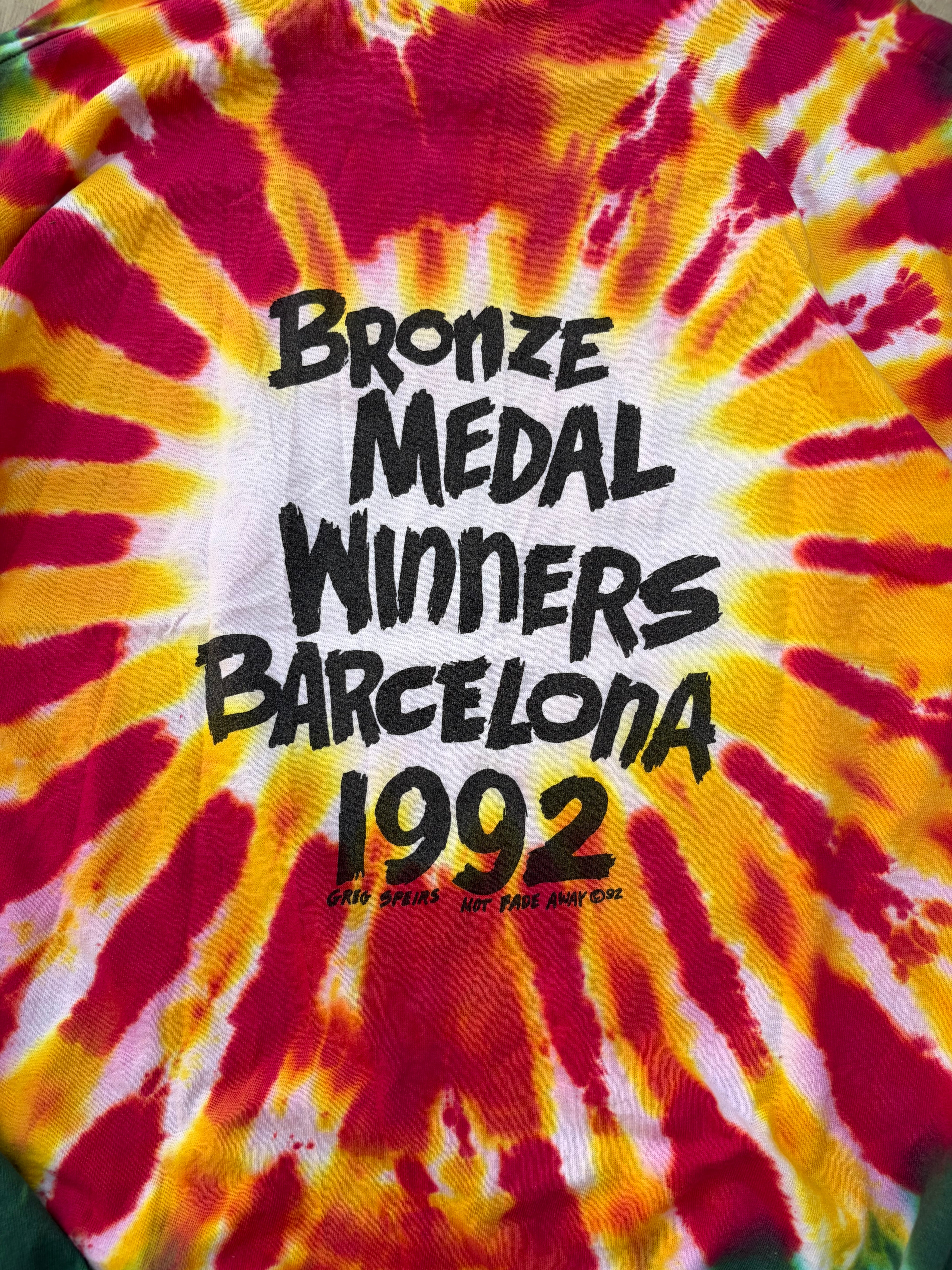 Vintage 1992 Lithuania Olympic Basketball Grateful Dead Tie-Dye Tshirt XL