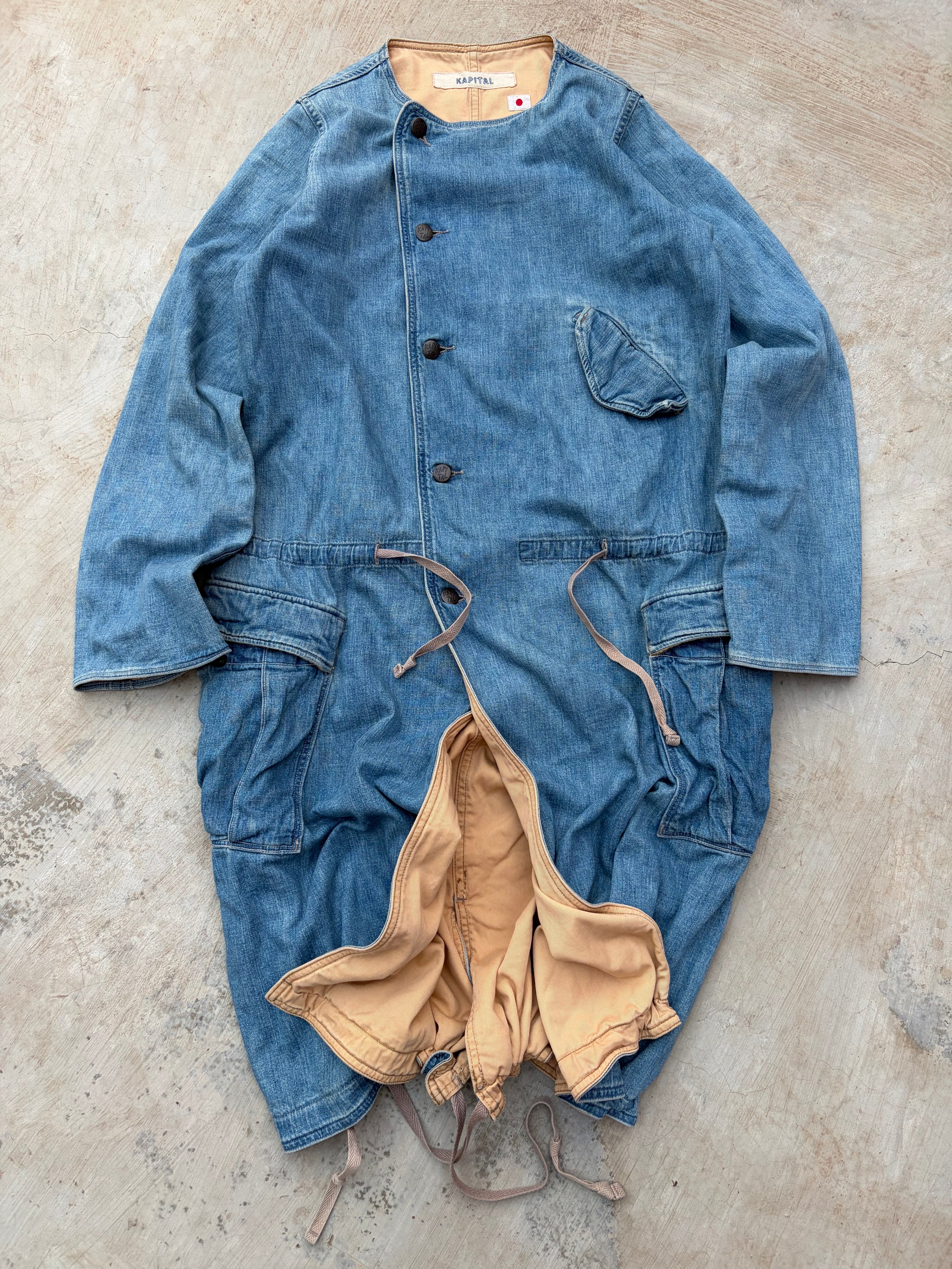 Vintage 00s Kapital Kiro Hirata Asymmetric Denim Coat Women S