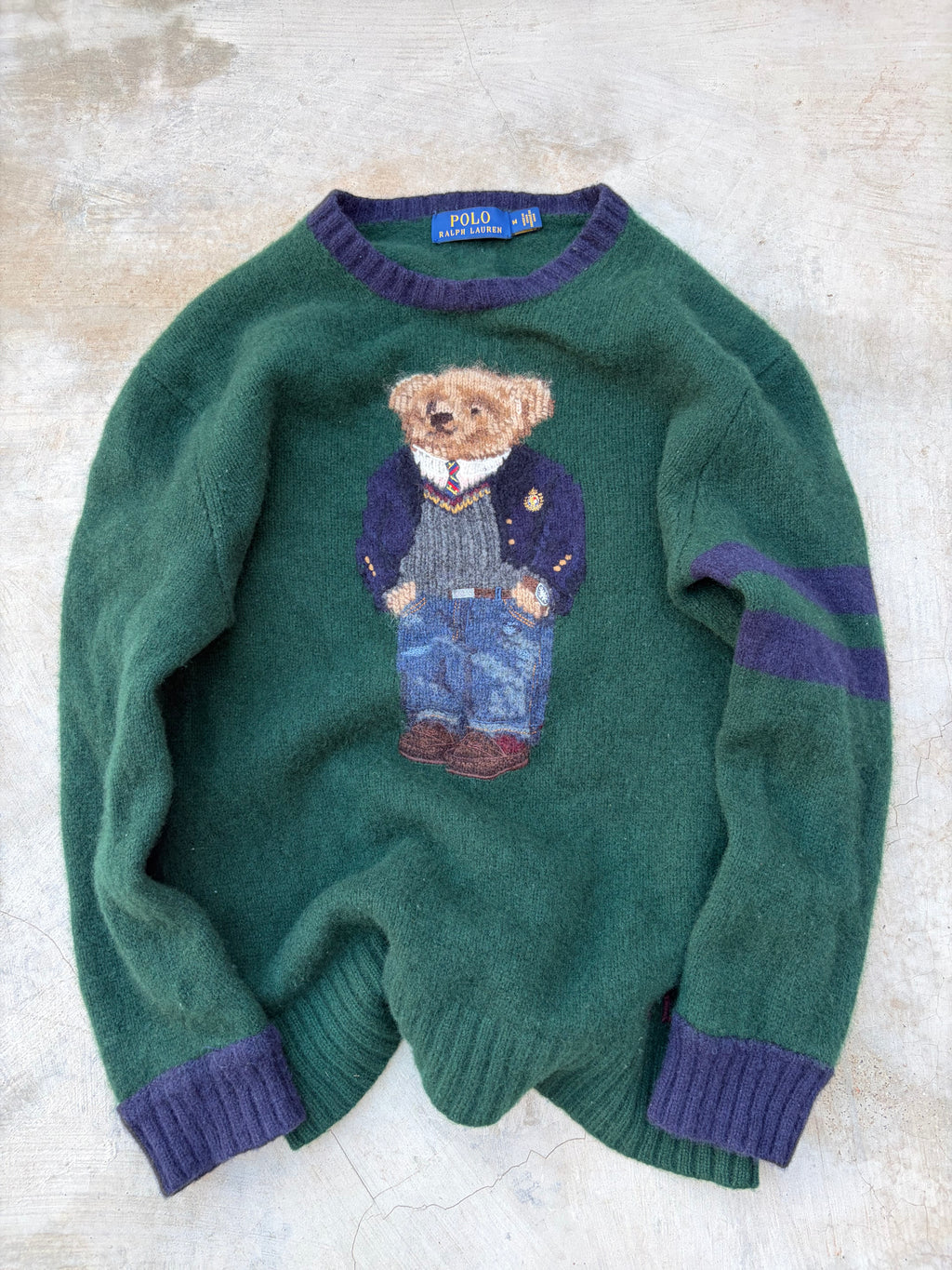 Vintage 90s Polo Ralph Lauren Bear Sweater Size S