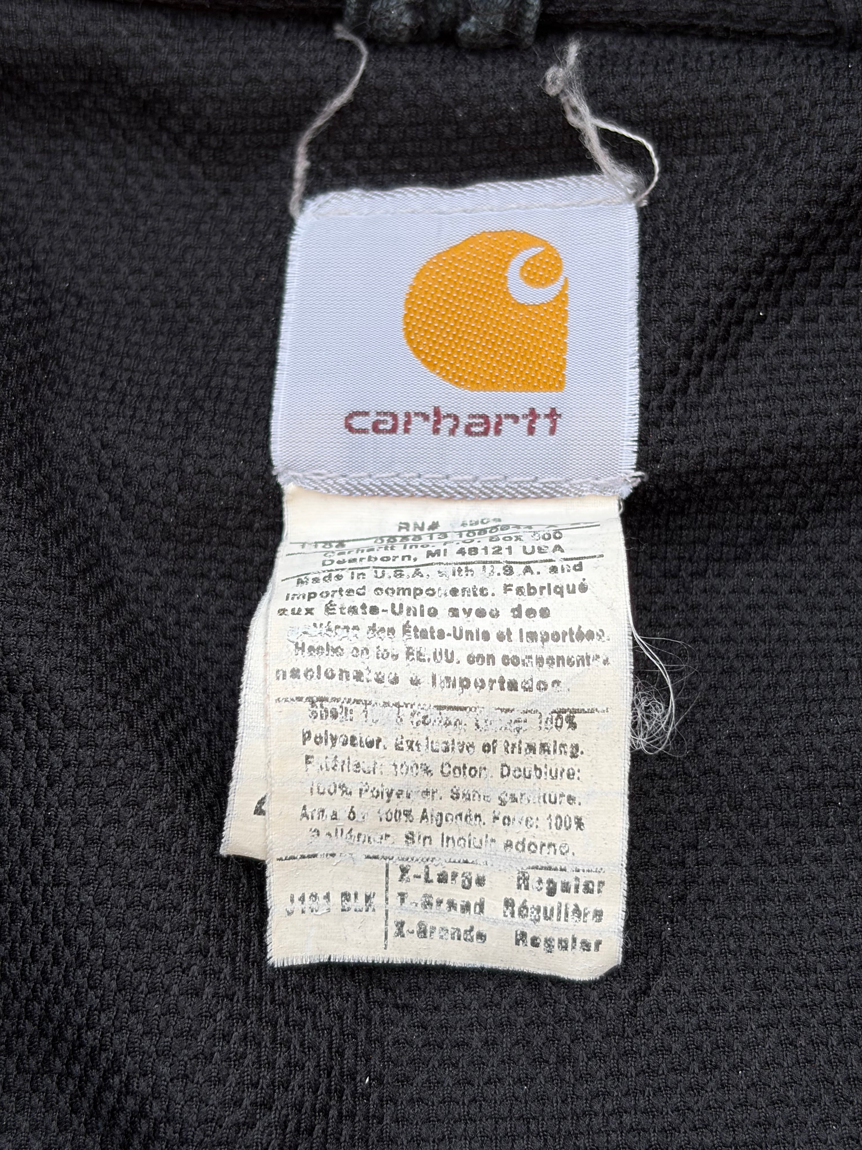 Vintage 00s Faded Carhartt Active Jacket J131 BLK XL