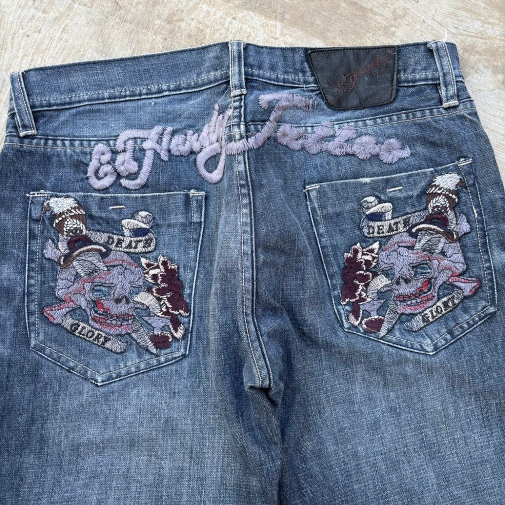 Vintage 00s Edhardy Skull Jeans 32