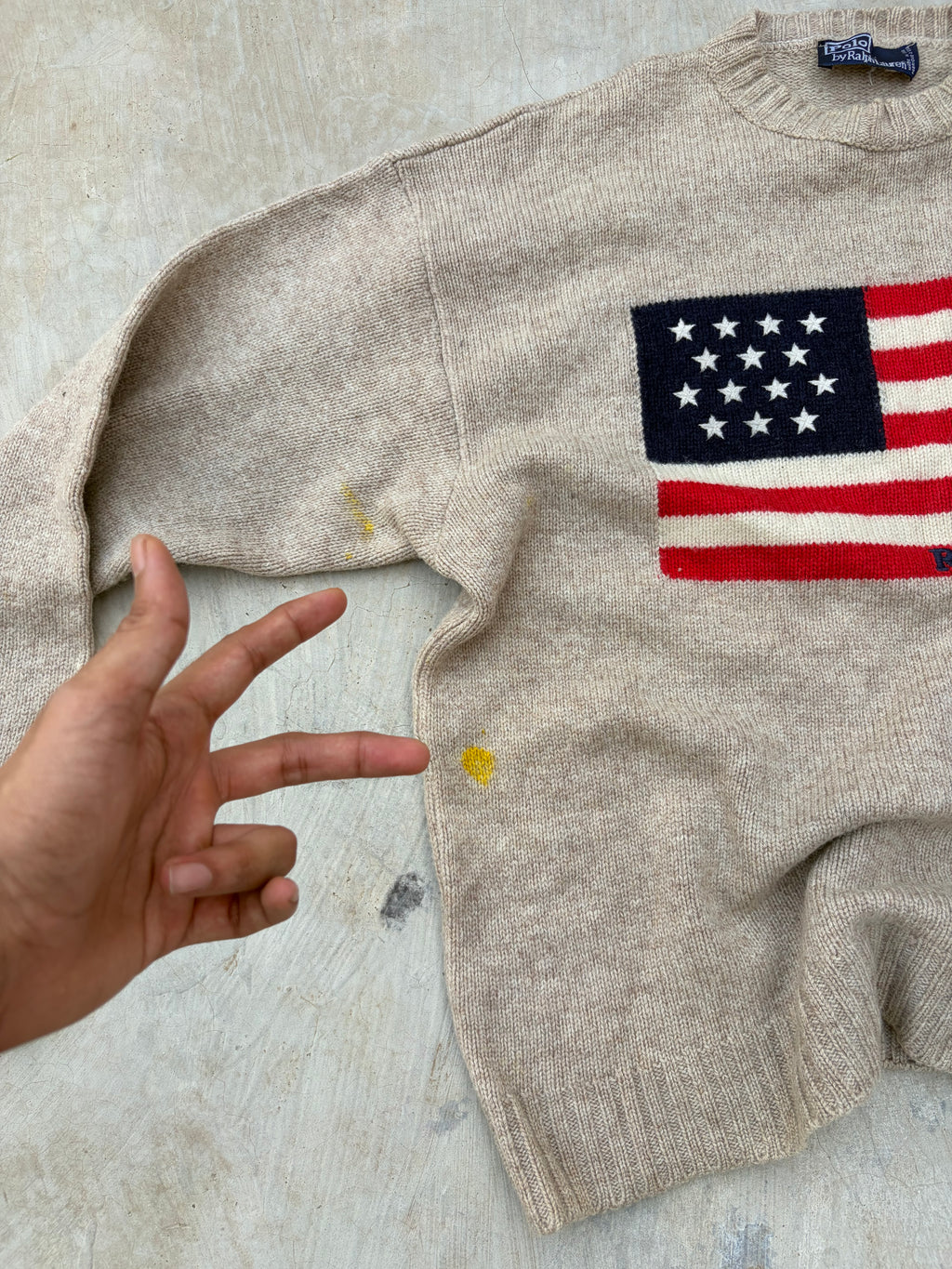 Vintage Polo Ralph Lauren American Flag Sweater M