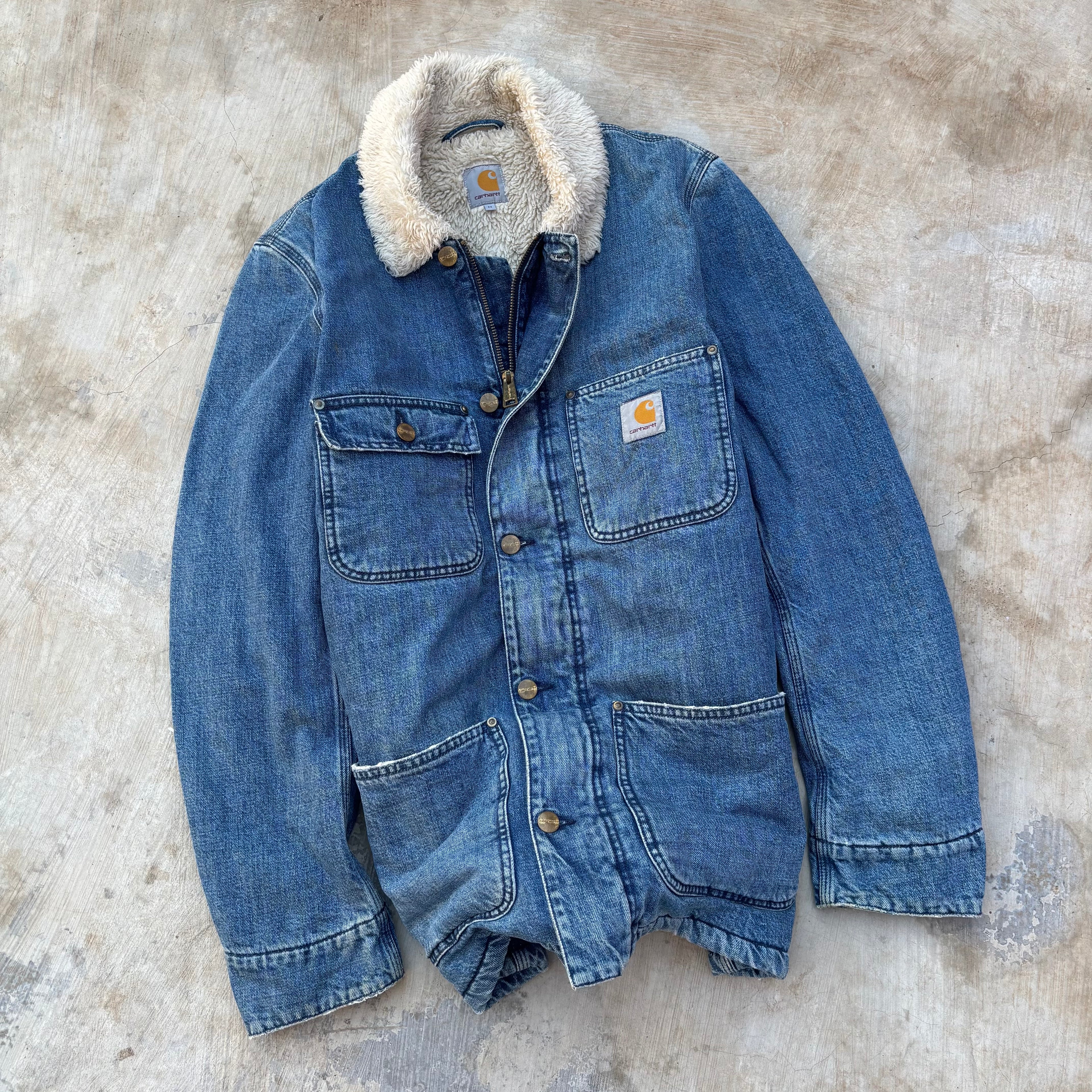 Carhartt Phoenix Coat Denim Sherpa Jacket M