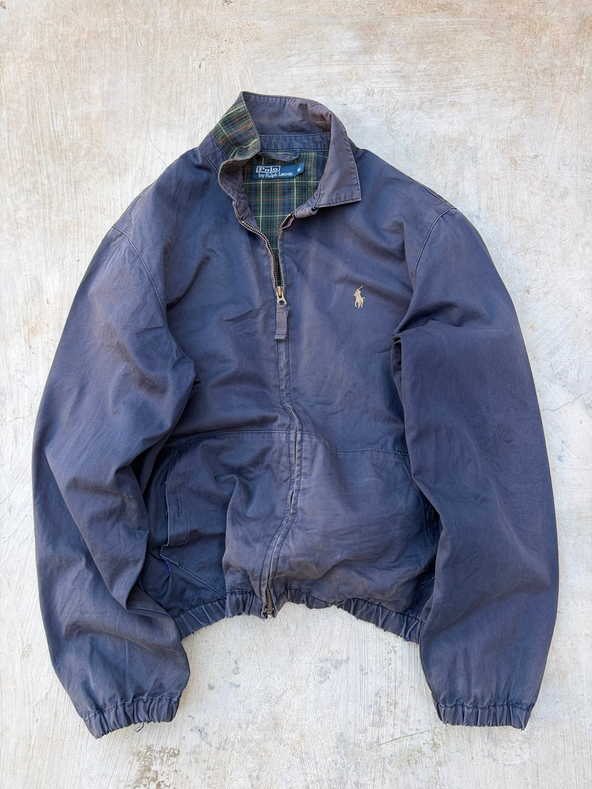 90s Vintage Polo Ralph Lauren Harrington Jacket Faded Navy M/L