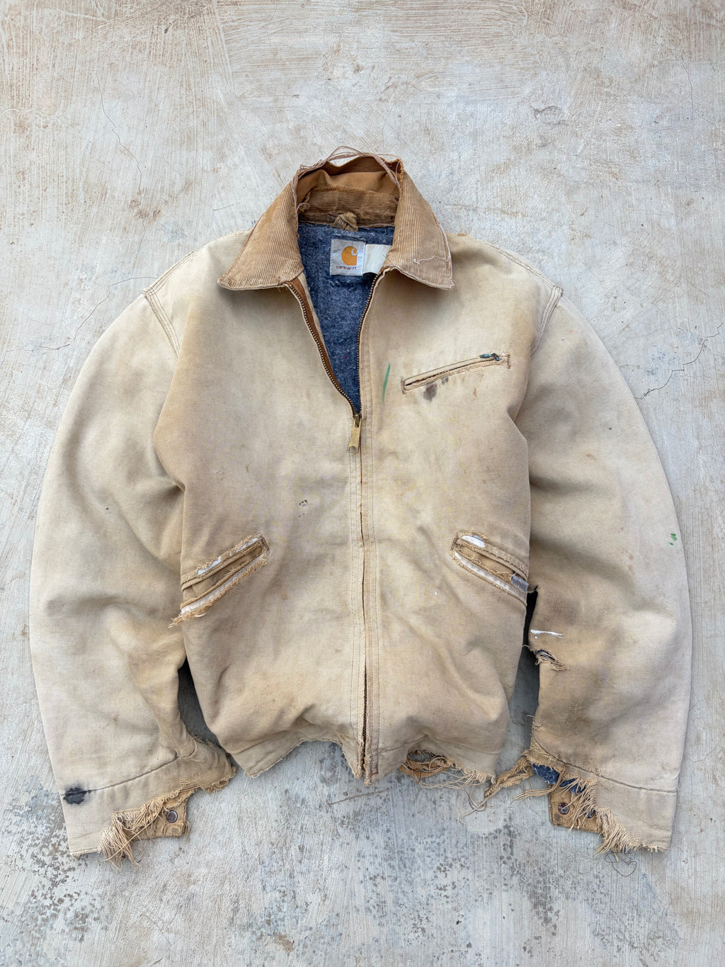 Vintage 90s Sunfaded Thrashed Carhartt Detroit Jacket M