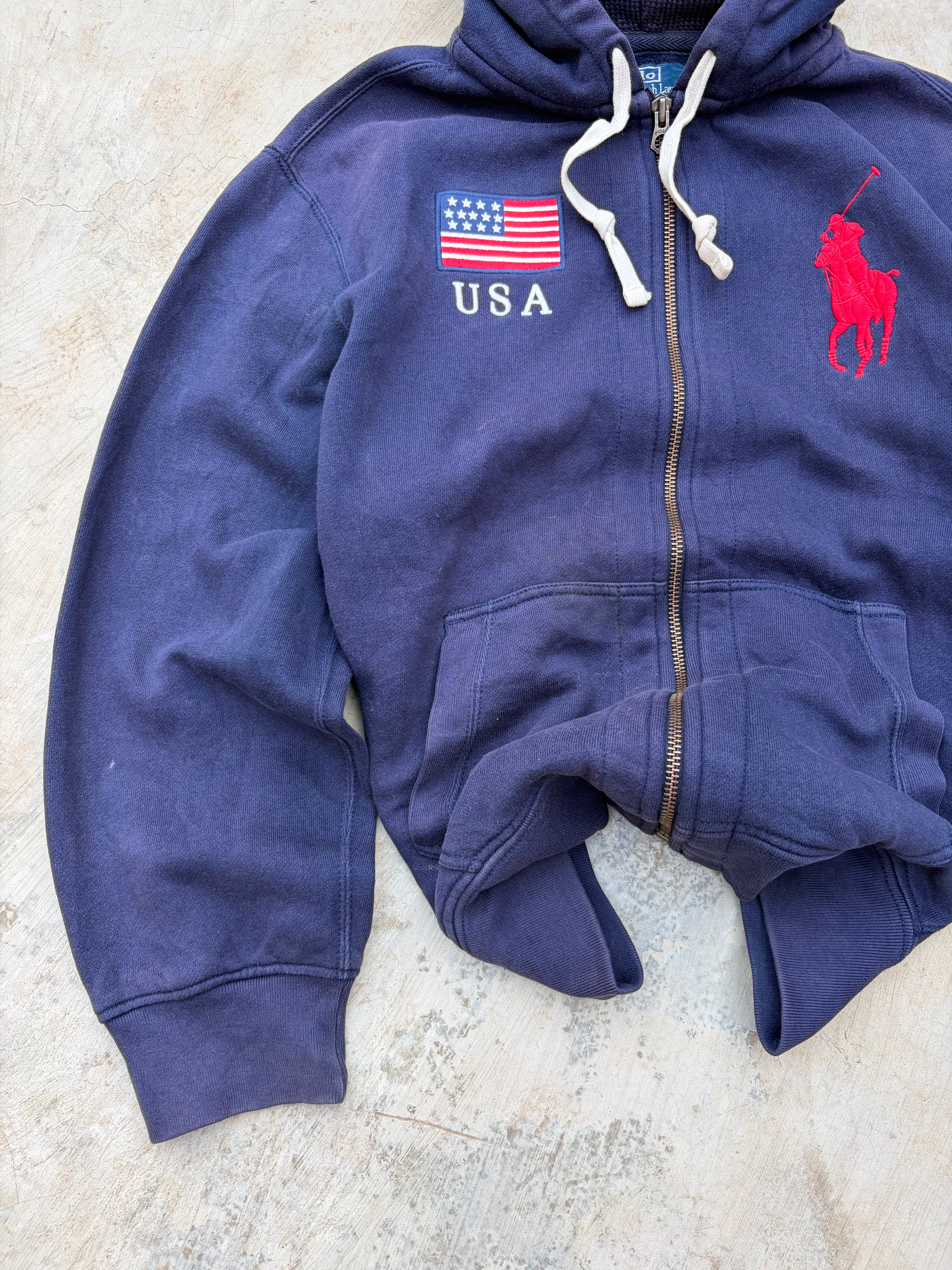 Vintage 90s Polo Ralph Lauren Zip Hoodie L
