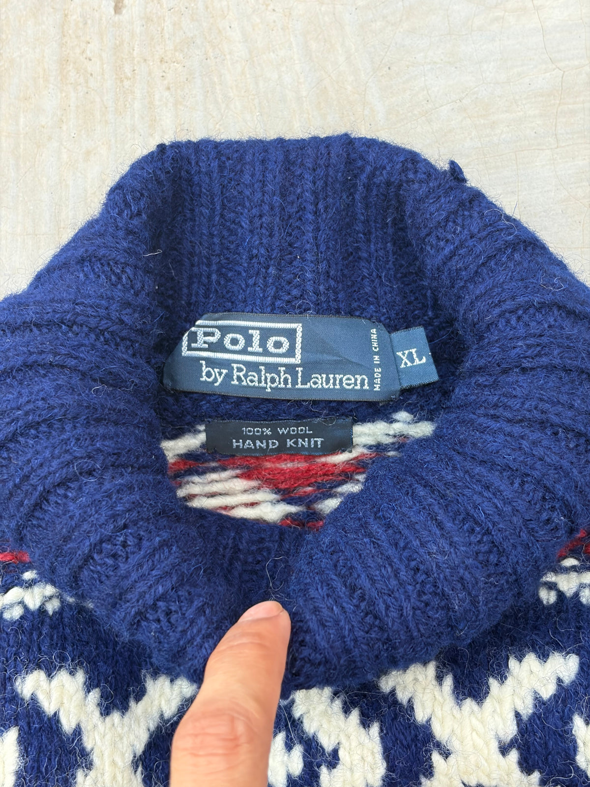 Ultra Rare Vintage Polo Ralph Lauren Ski Knit Sweater L/XL