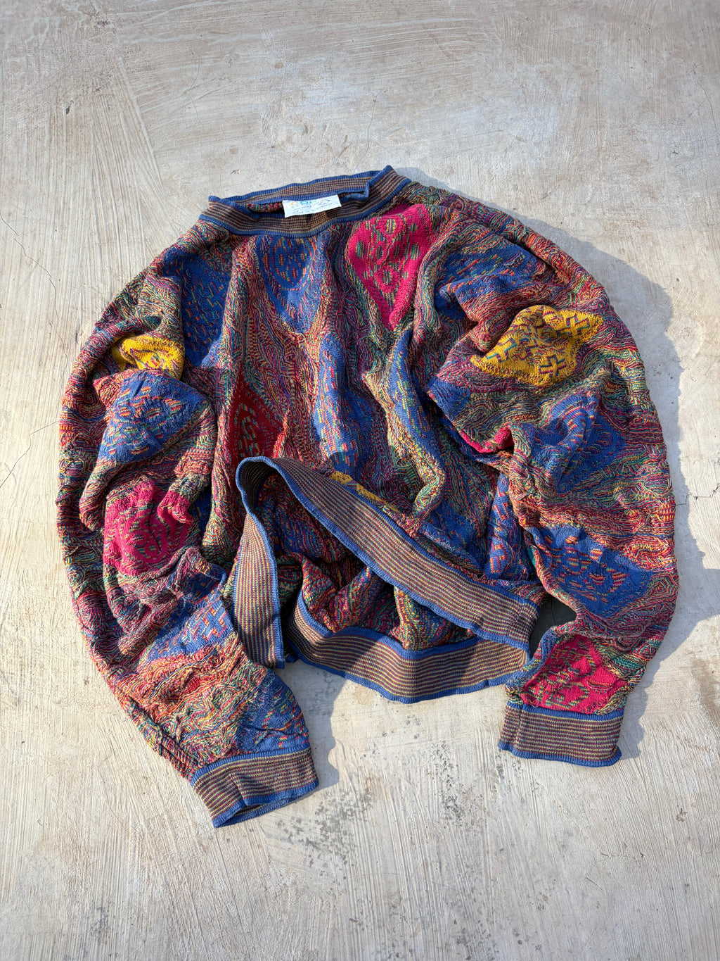 Vintage 90s COOGI Australia Mercerised Cotton Textured Knit Sweater Size SS