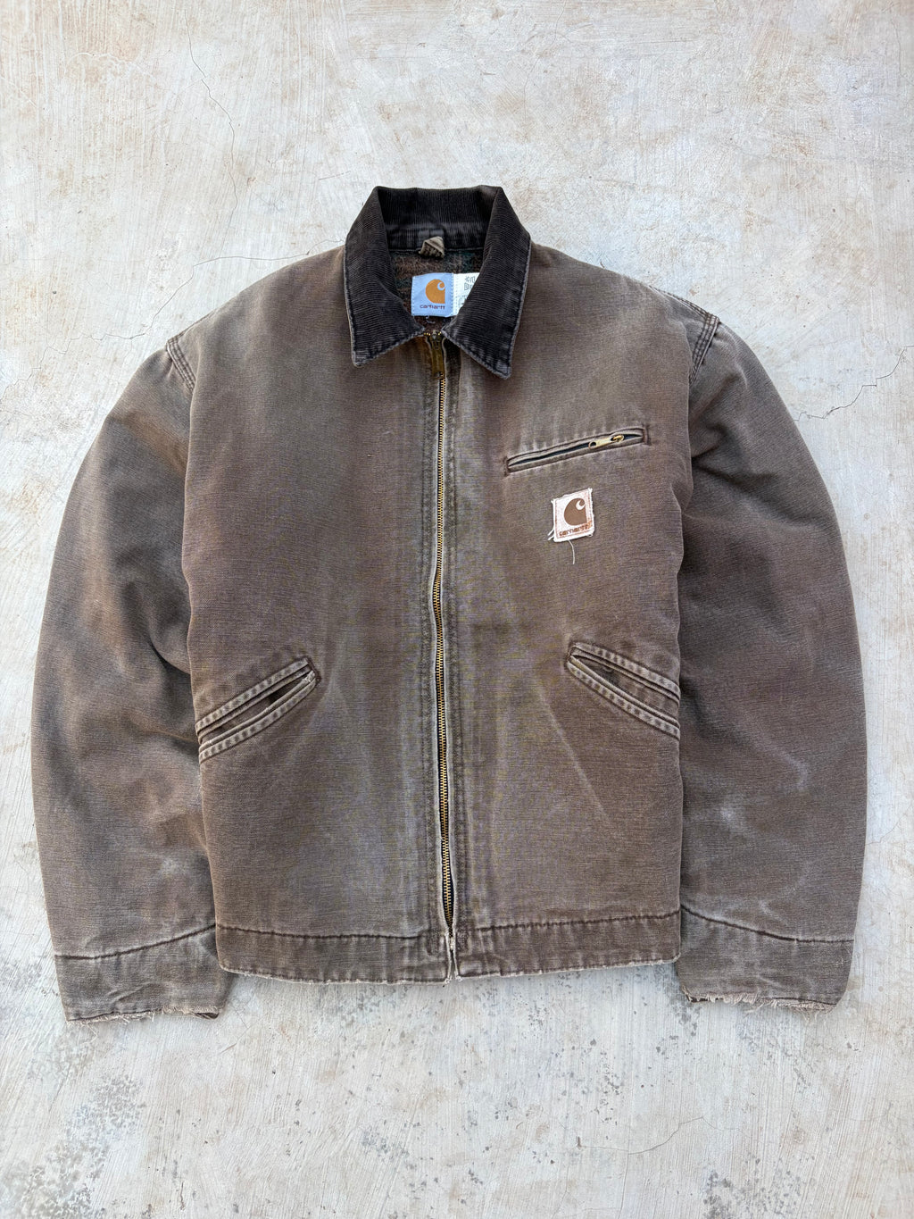 1998 Sunfaded Carhartt Detroit Jacket J43 CHT L