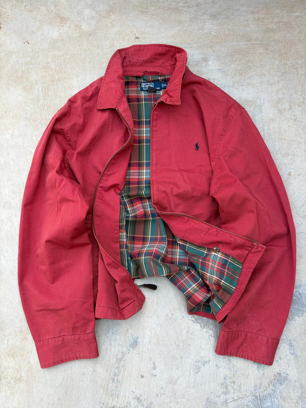 90s Vintage Polo Ralph Lauren Red Harrington Jacket XL/XXL
