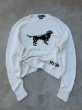 2001 Vintage Polo Ralph Lauren Hand Knit Dog Sweater L/XL