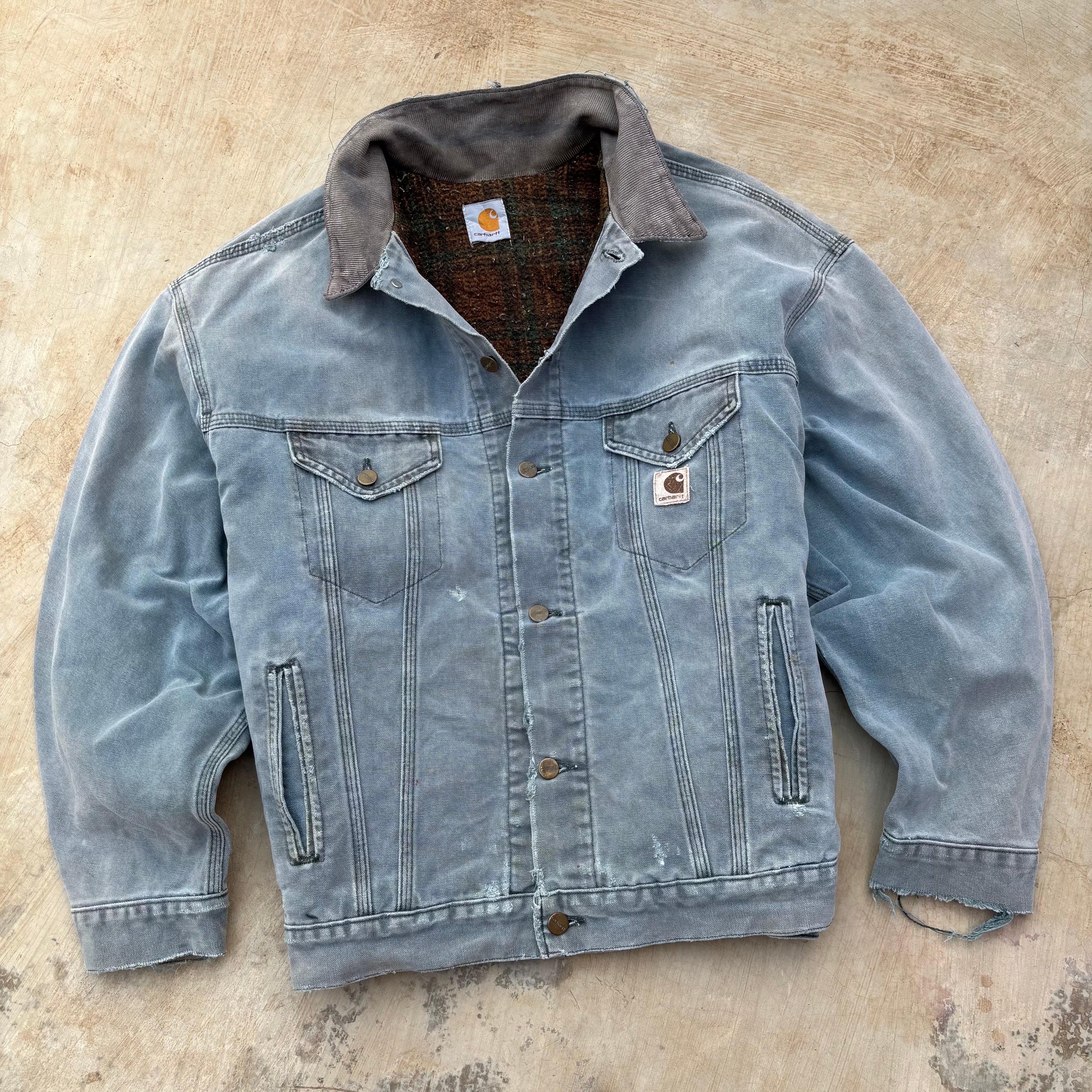 Vintage 90s Carhartt HTG Denim Trucker L/XL