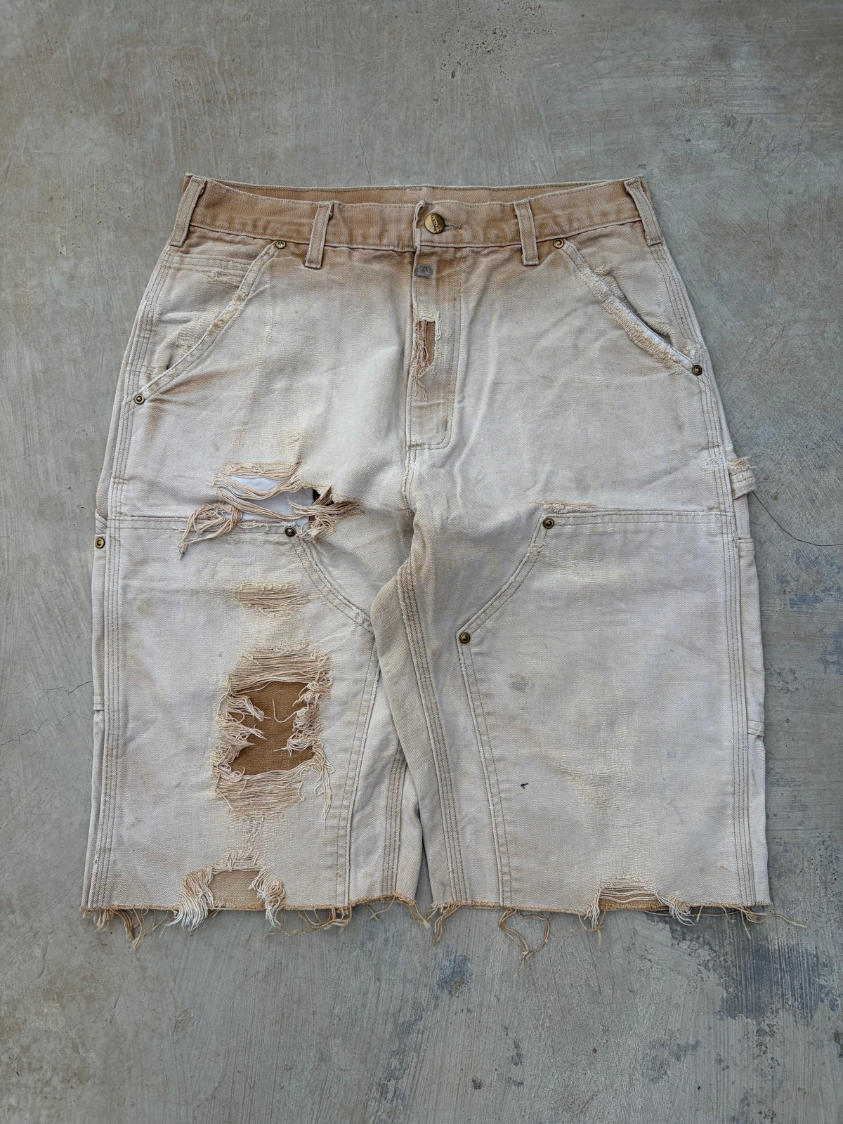 Vintage Thrashed & Faded Carhartt Double Knee Shorts 31