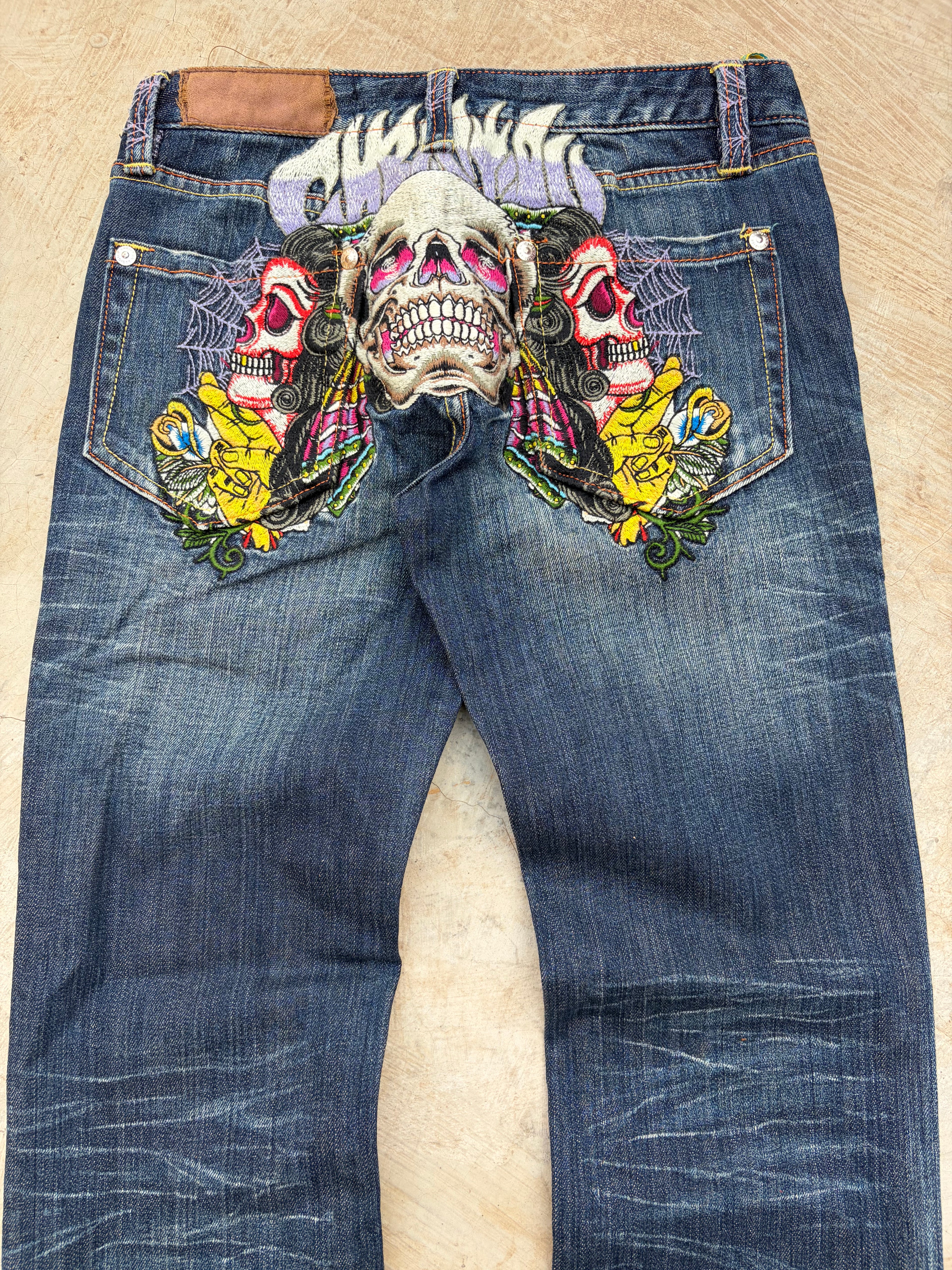 Vintage 00s Christian Audigier Death Jeans Unisex 31