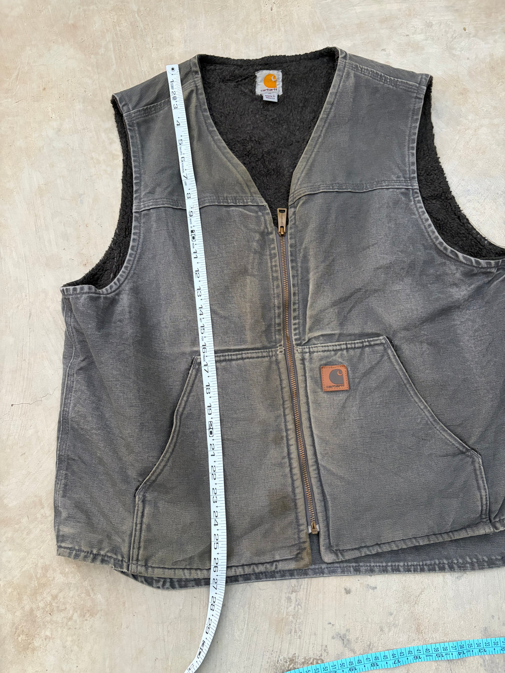 Vintage Carhartt Sherpa-Lined Duck Canvas Vest GVL L/XL