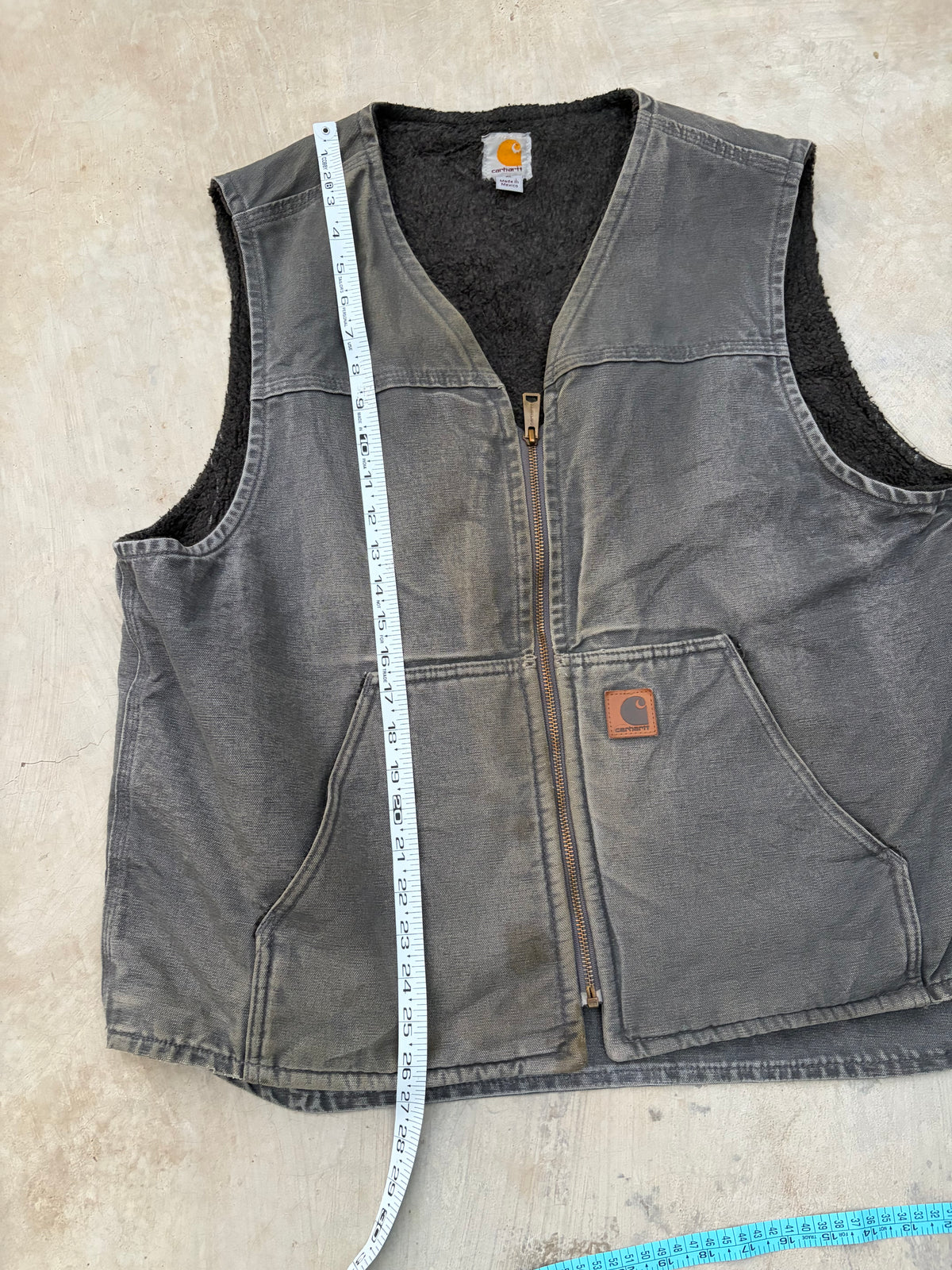 Vintage Carhartt Sherpa-Lined Duck Canvas Vest GVL L/XL