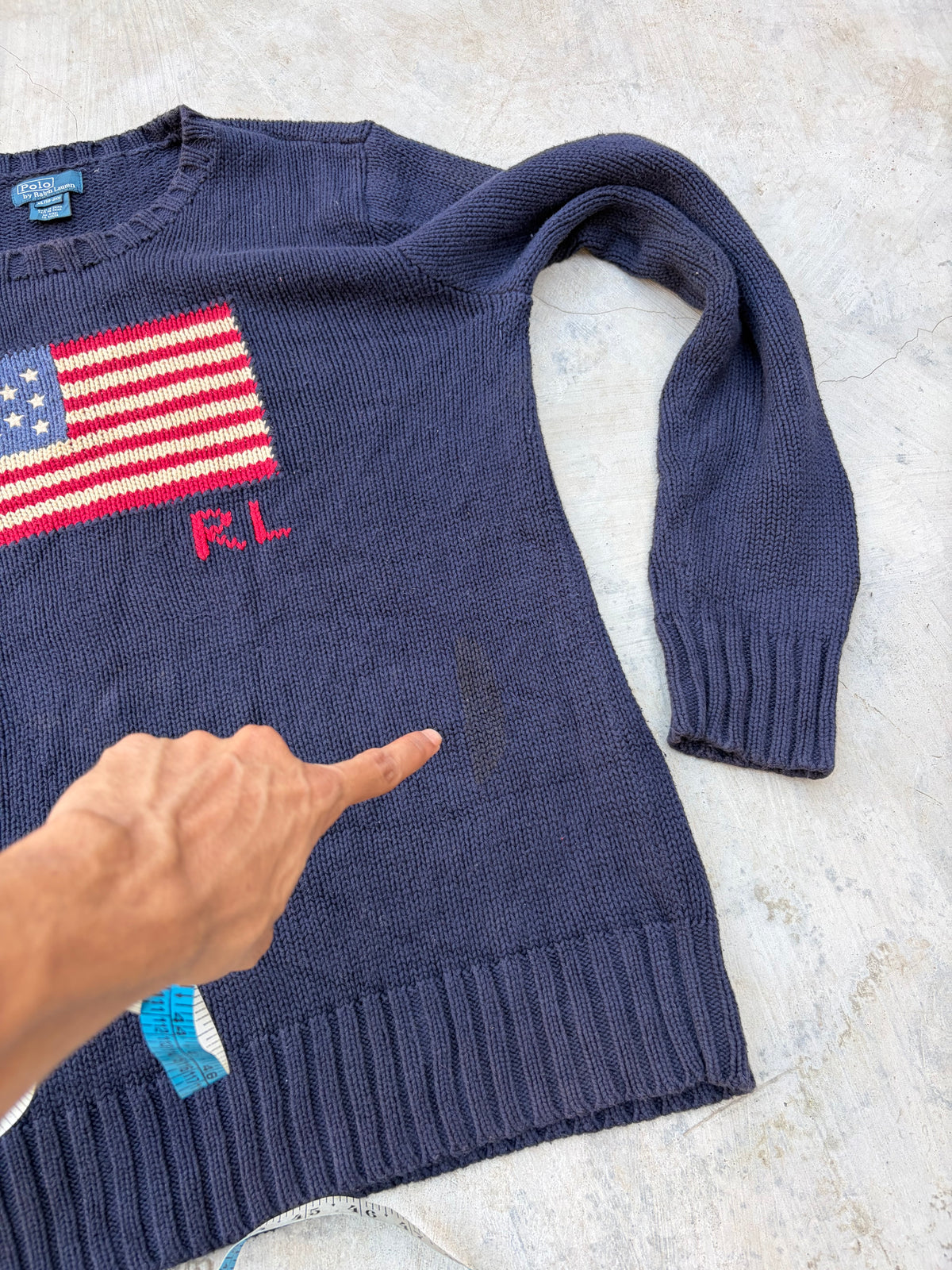 Vintage Polo Ralph Lauren American Flag Sweater M