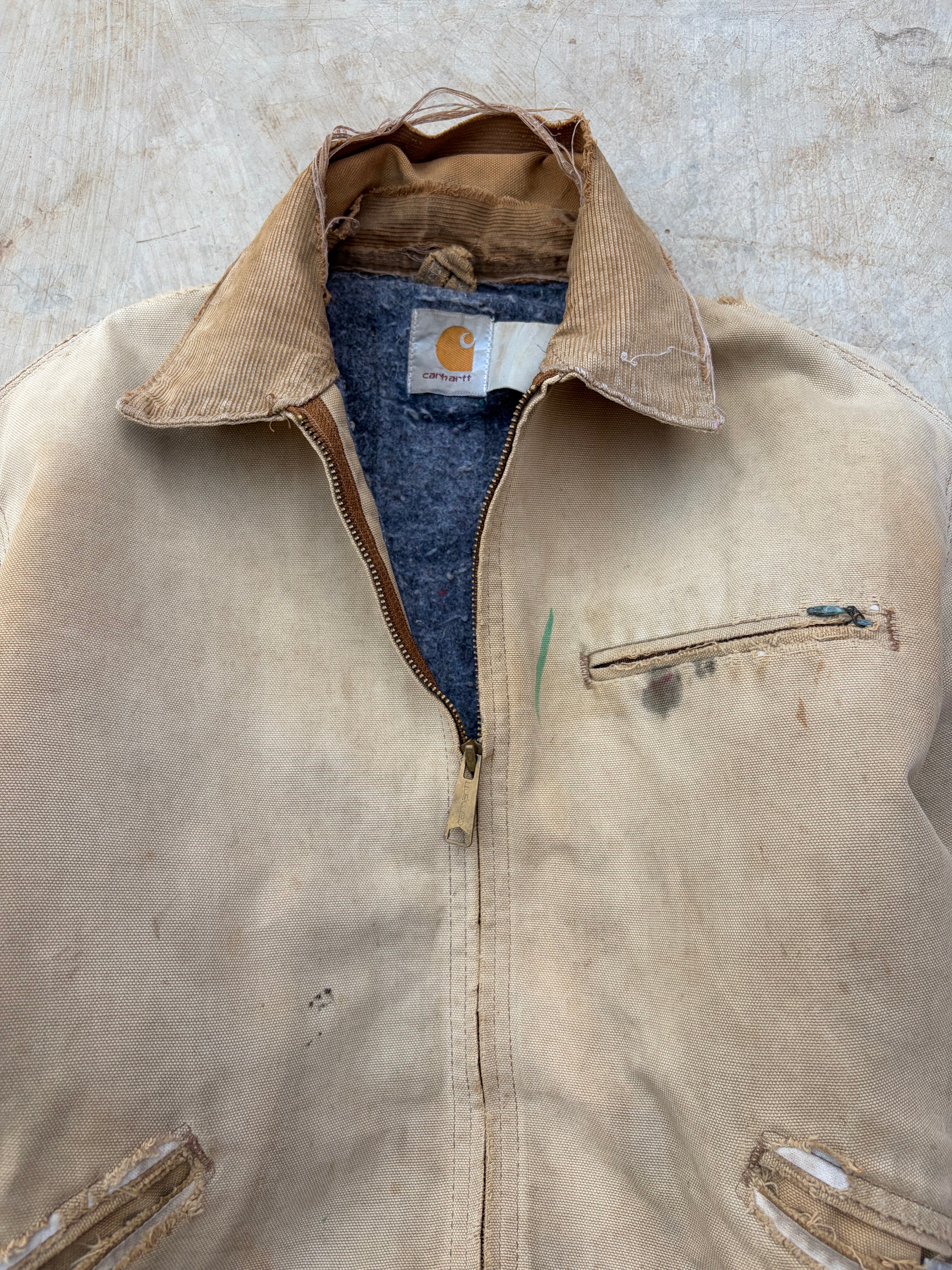 Vintage 90s Sunfaded Thrashed Carhartt Detroit Jacket M