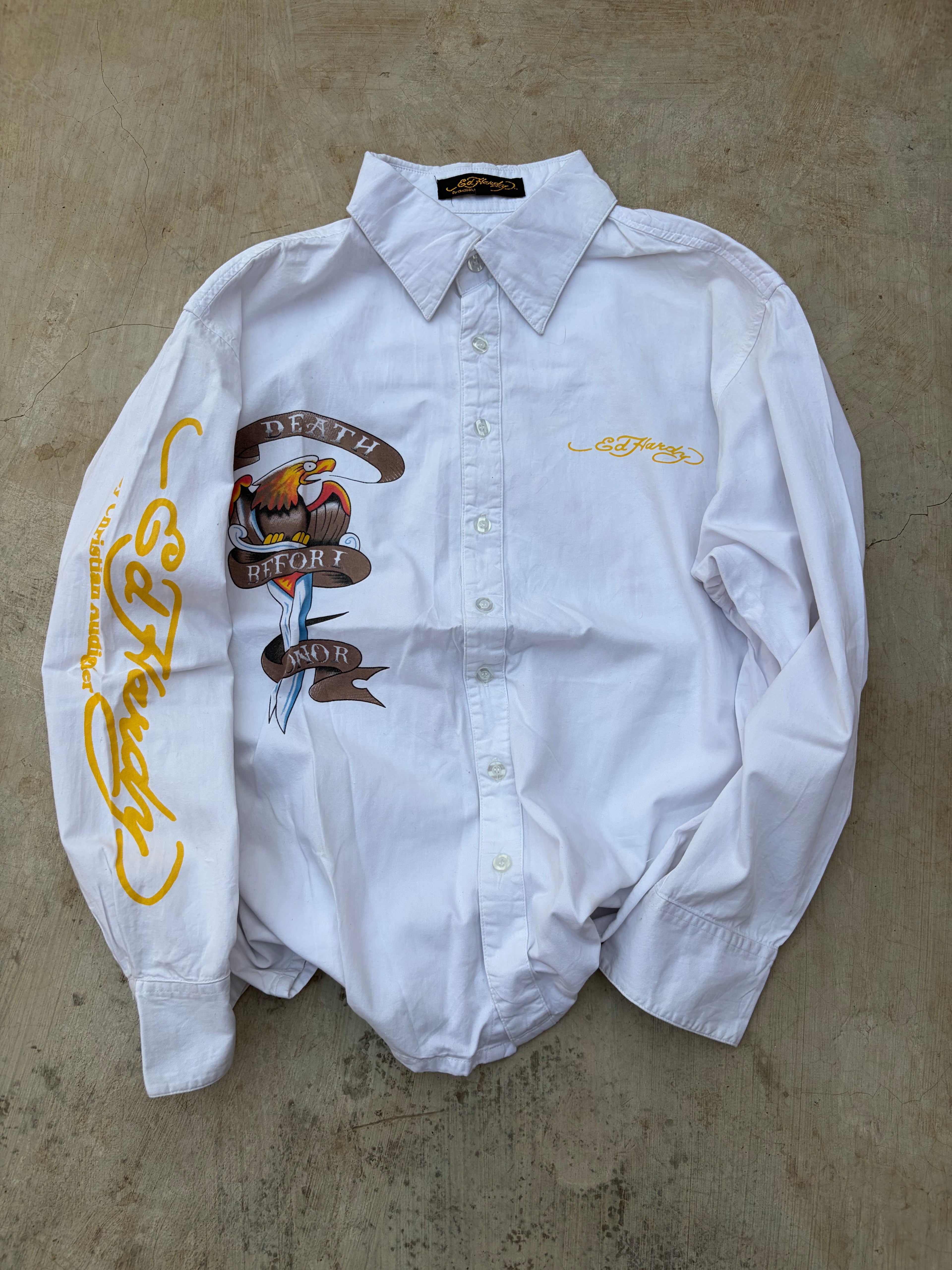 Vintage Ed Hardy Christian Audigier Panther & Heart Shirt L