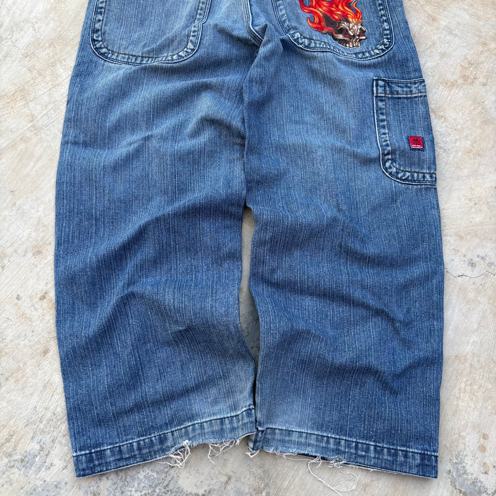 Vintage 90s Jnco Fireskull Jeans 33