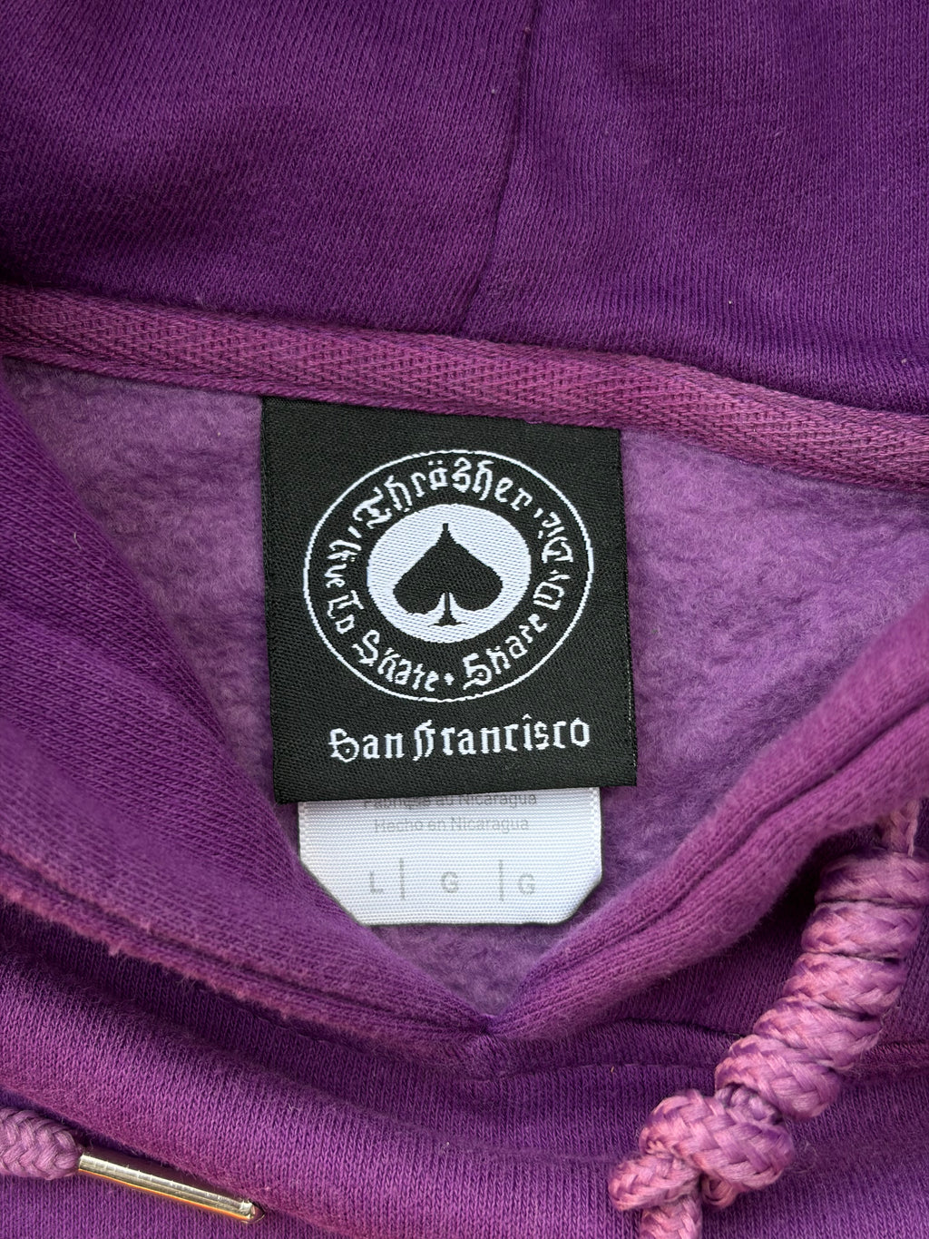 Vintage 00s Thrasher Flame Logo Hoodie (Purple) L