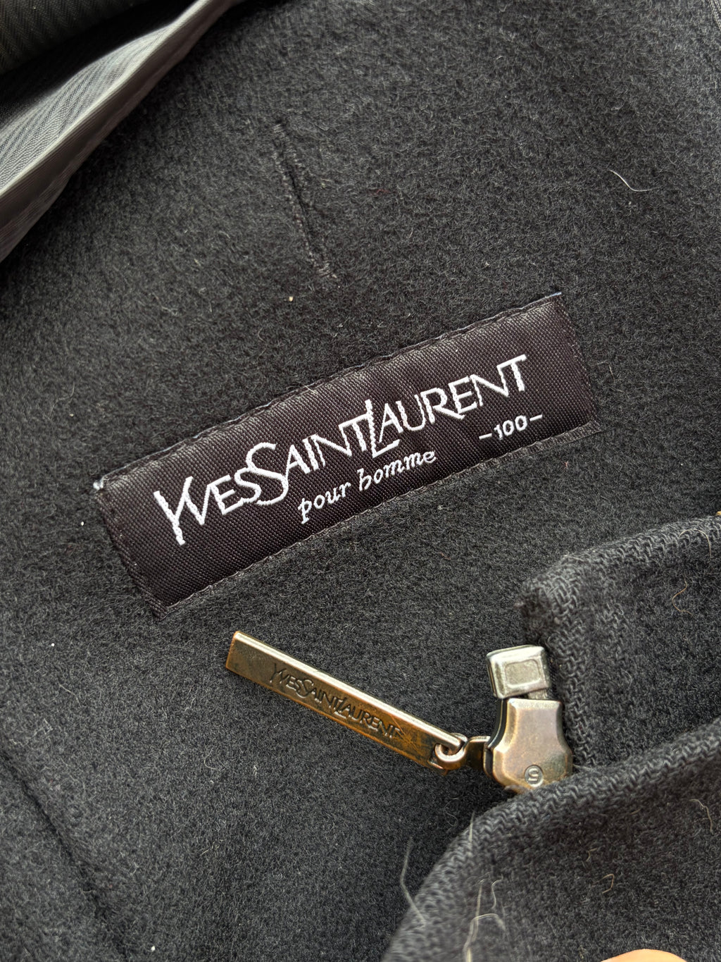 Vintage 00s YSL Yves Saint Lauren Woolen Zip Jacket L