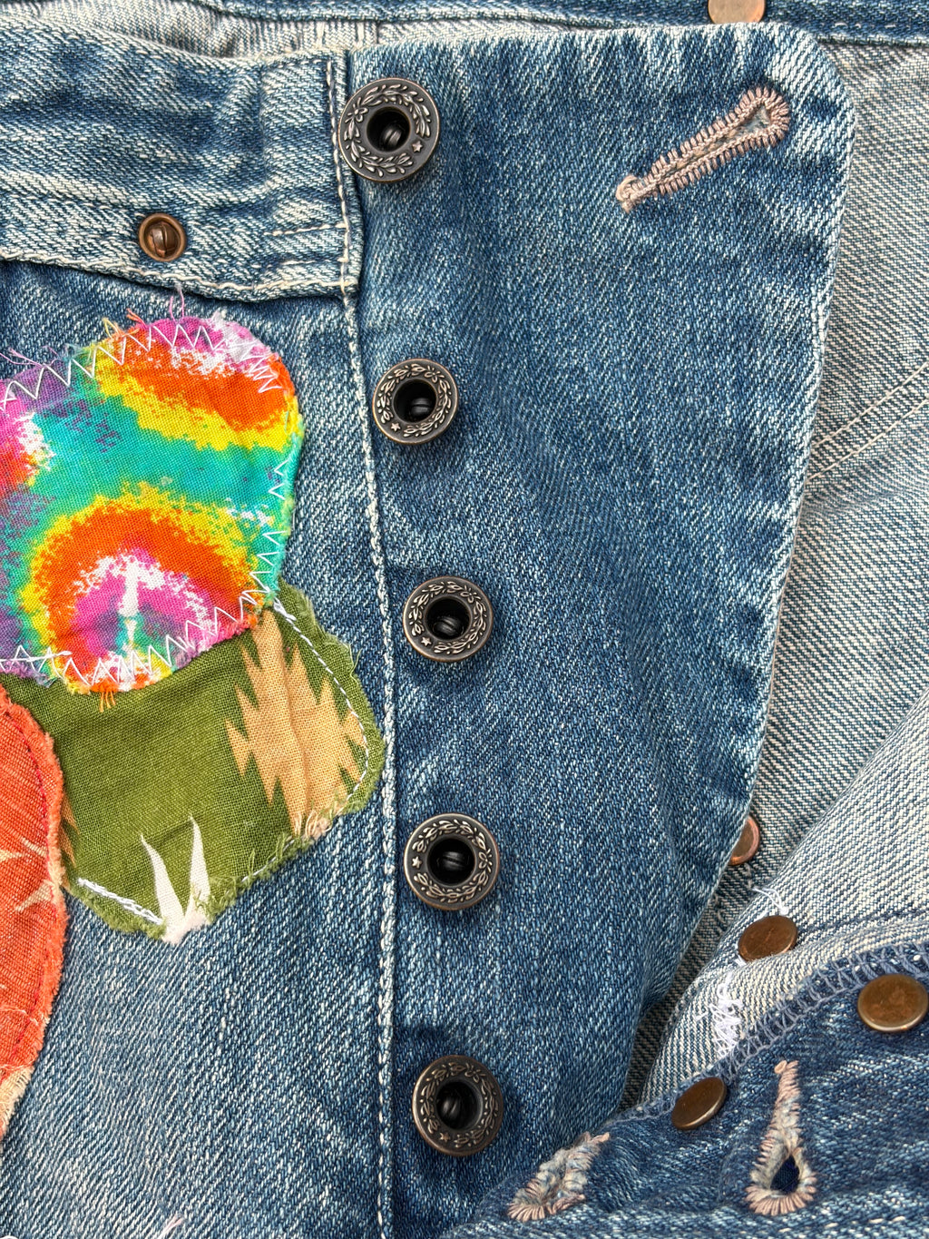 Archive 00s Kapital Kiro Hirata Patchwork Boro Flared Denim Jeans 32