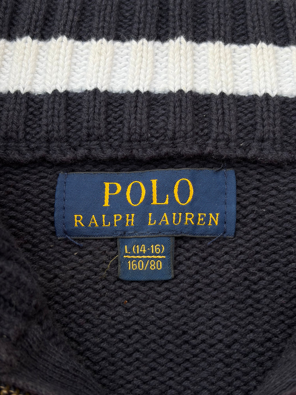 Vintage 00s Polo Ralph Lauren Full-Zip Knit Sweater S