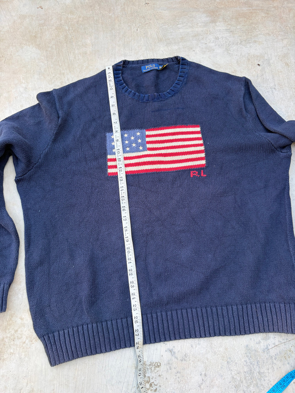 Vintage Polo Ralph Lauren USA Flag Sweater XL/XXL