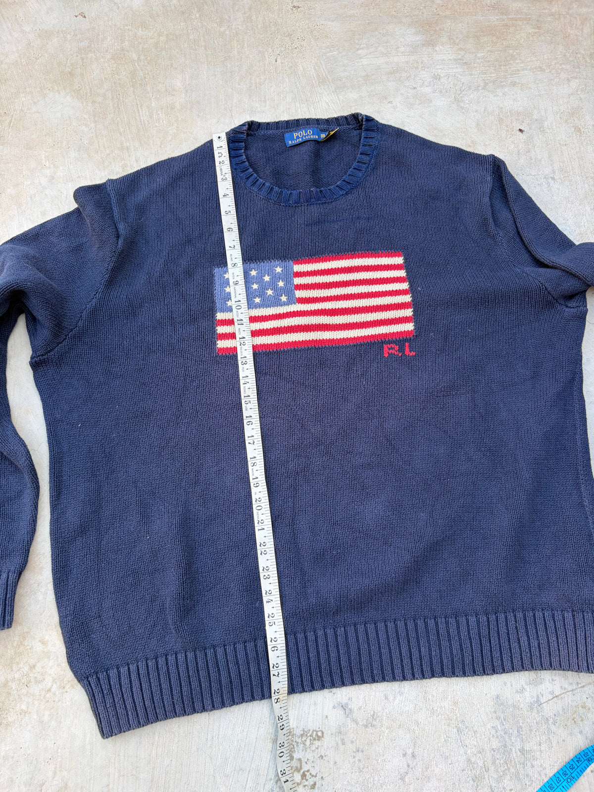 Vintage Polo Ralph Lauren USA Flag Sweater XL/XXL
