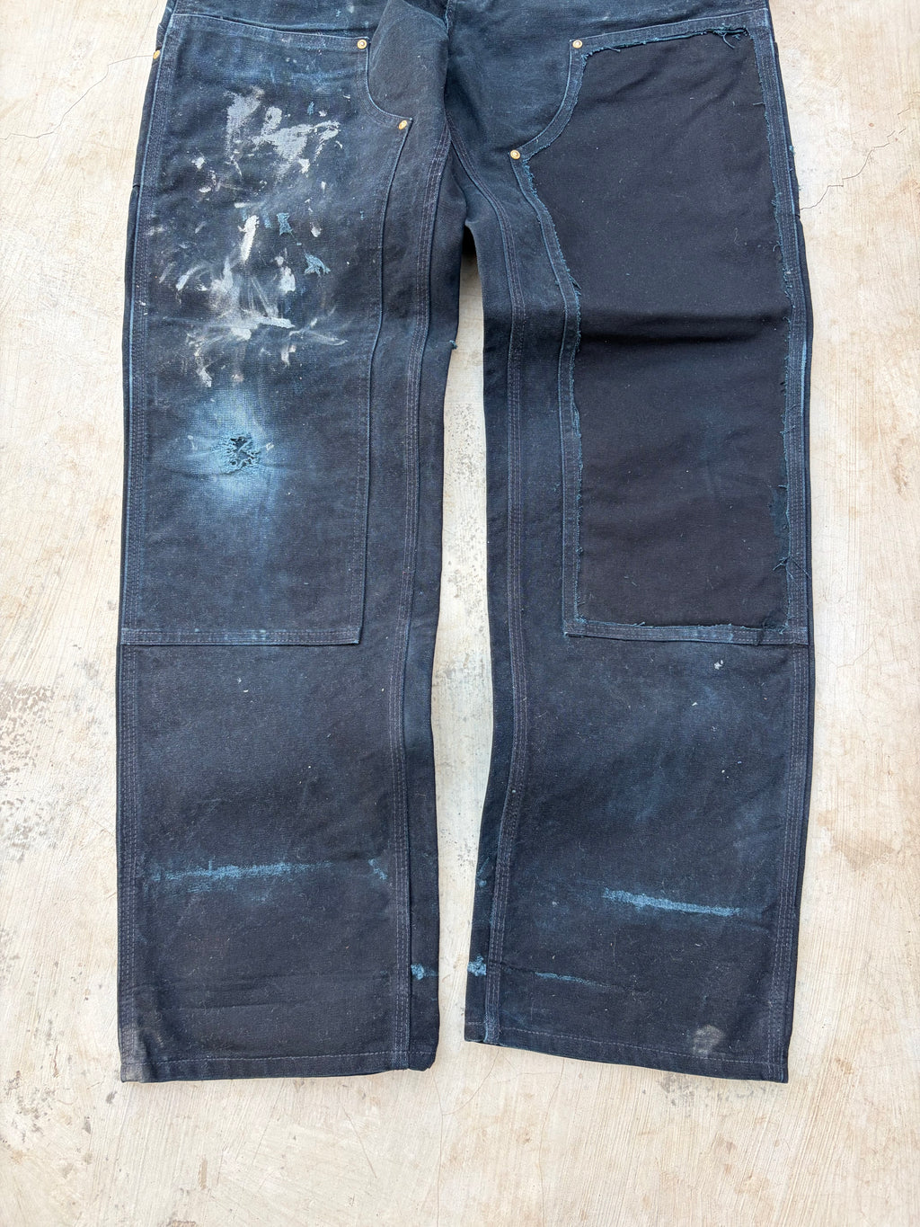 Vintage 00s Carhartt Double Knee Pant Distressed Paint Splash 33
