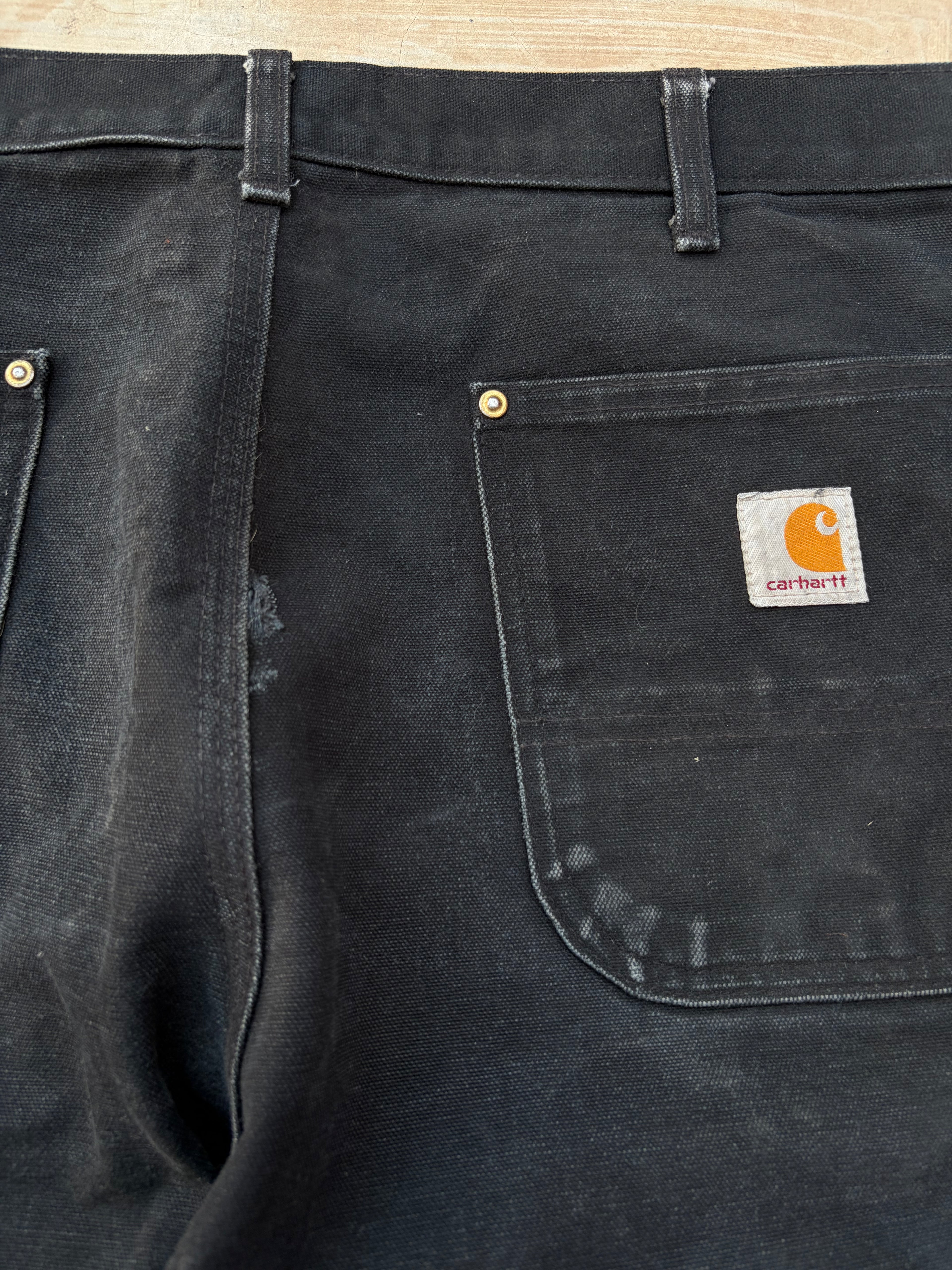 Vintage 00s Carhartt Double Knee Pant Black Faded 36