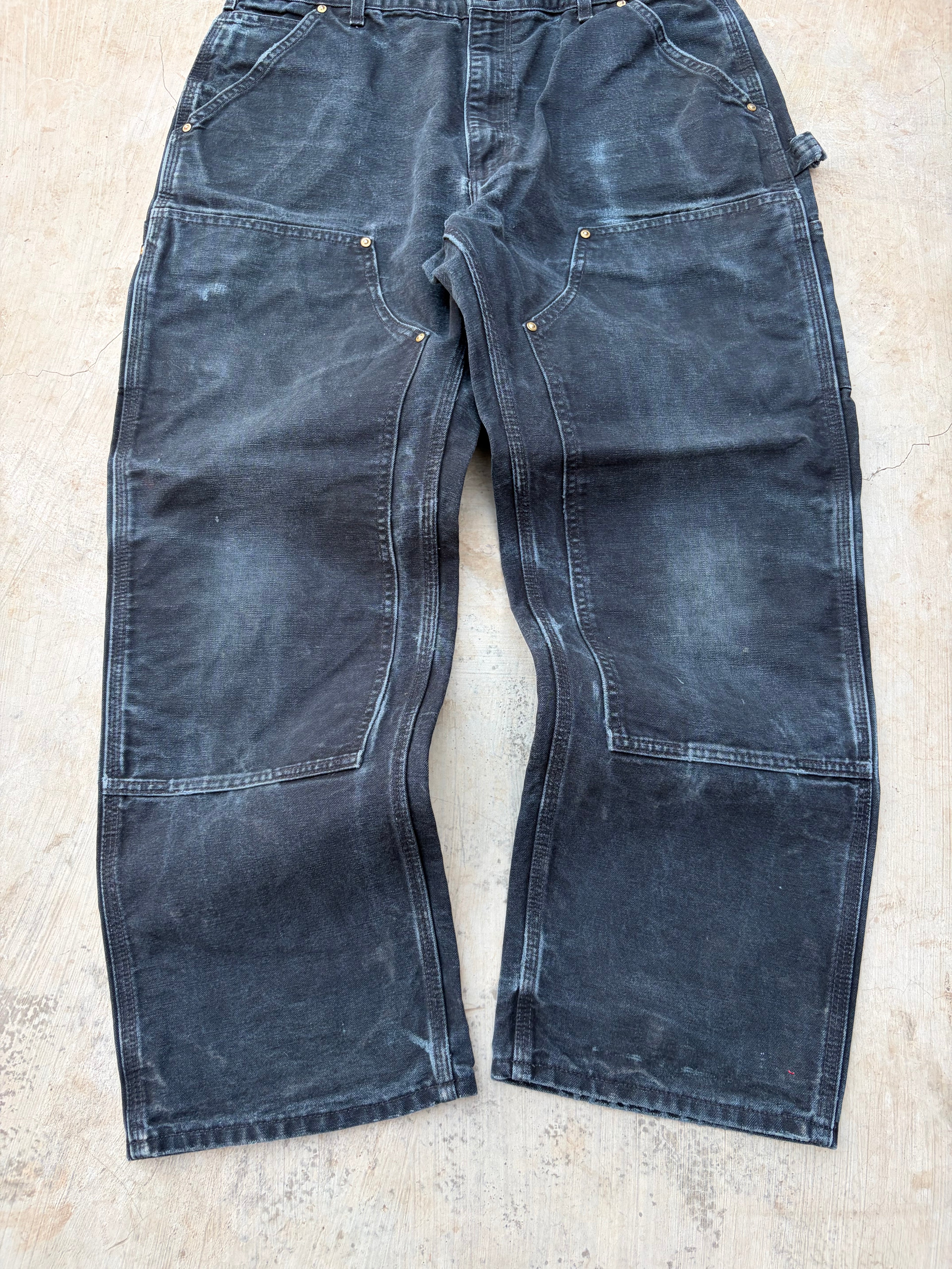 Vintage Carhartt Double Knee Carpenter Pants Faded Black Vintage Workwear 36x29.5