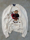 Rare 90s Vintage Ralph Lauren Polo Sport Polo Bear Golf Sweater L