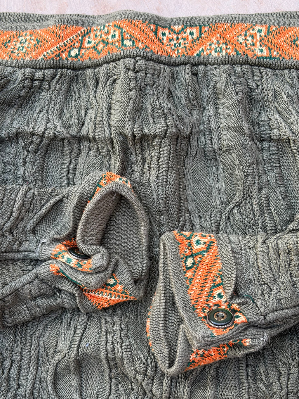 Vintage 90s COOGI Australia 1/4 Zip 3D Textured Knit Sweater  M