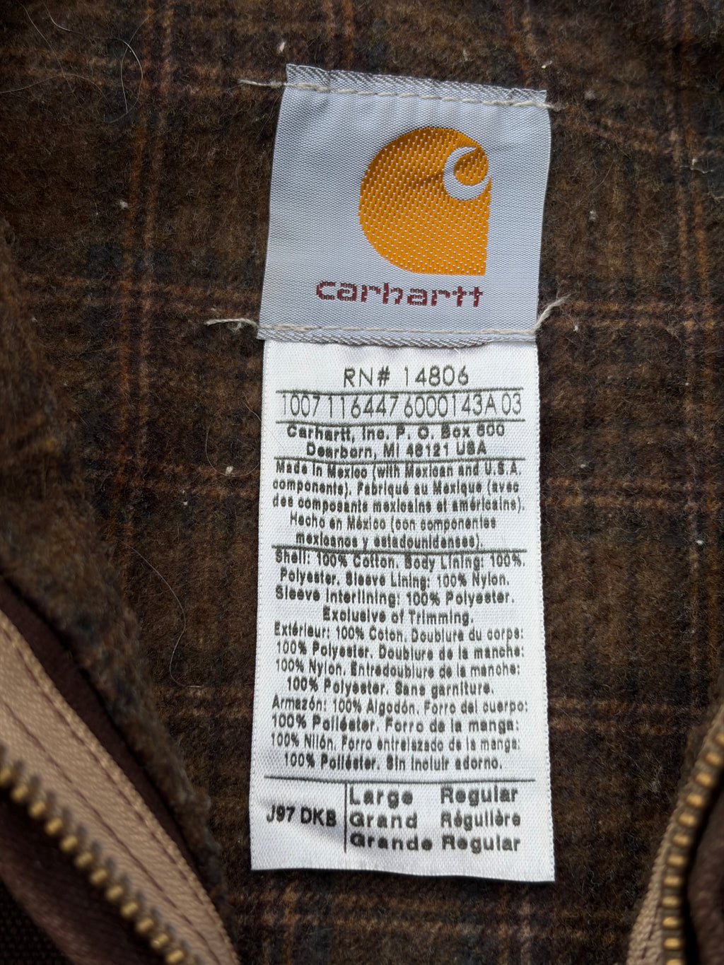Vintage 00s Carhartt Detroit Jacket J97 DKB M/L