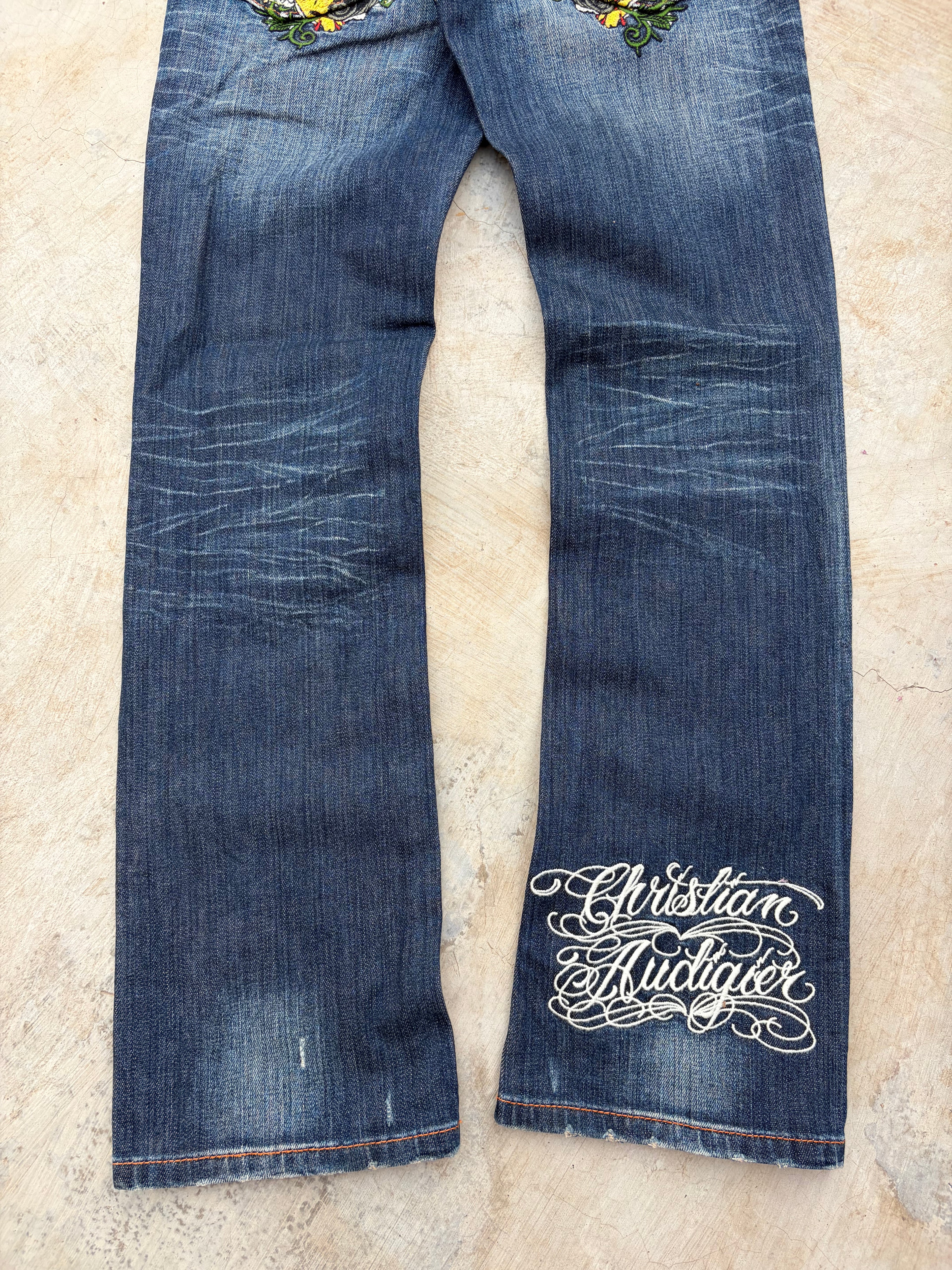 Vintage 00s Christian Audigier Death Jeans Unisex 31