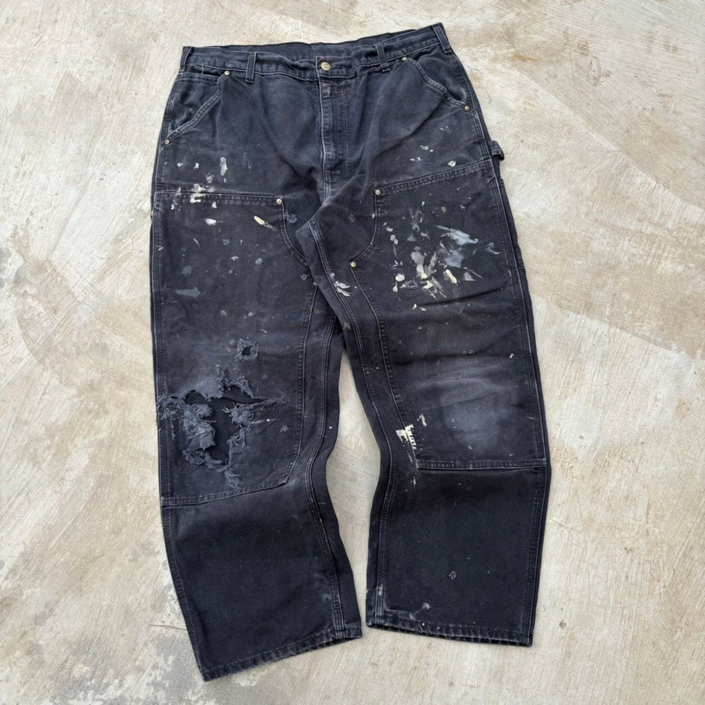 Vintage 00s Carhartt Double Knee Pant B01 BLK 38