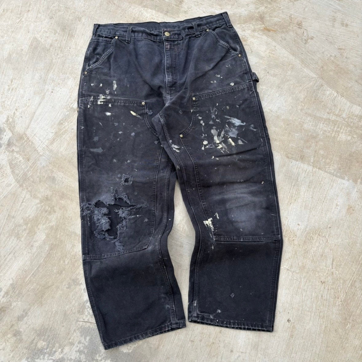 Vintage 00s Carhartt Double Knee Pant B01 BLK 38