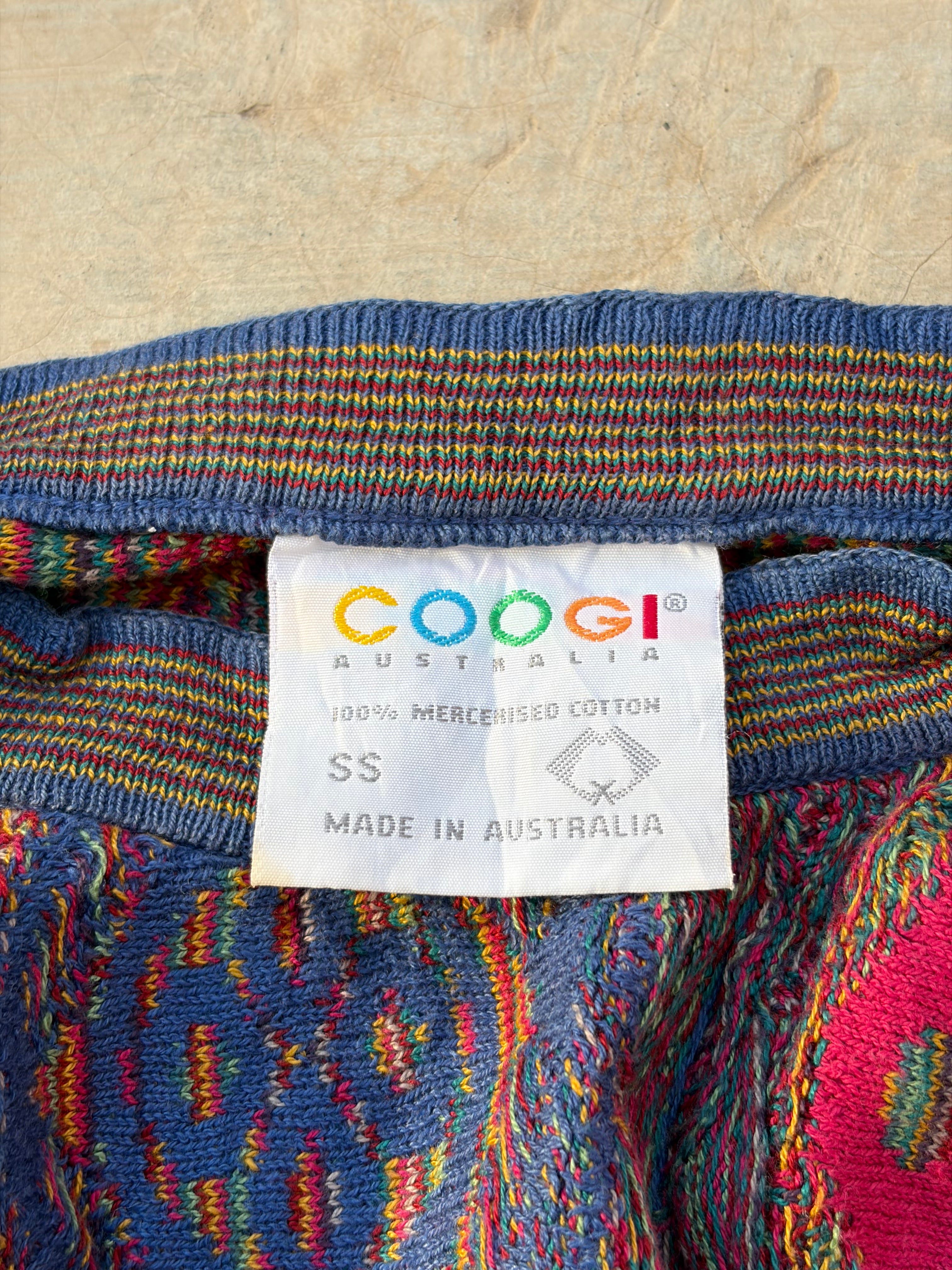 Vintage 90s COOGI Australia Mercerised Cotton Textured Knit Sweater Size SS