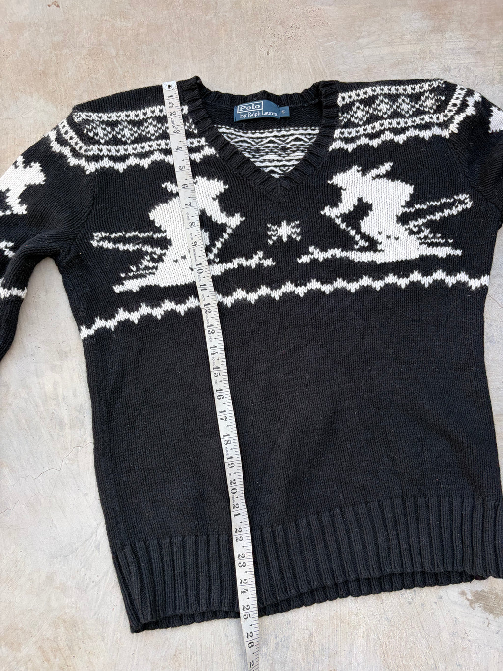 Vintage Polo Ralph Lauren Fair Isle V-Neck Sweater S/M
