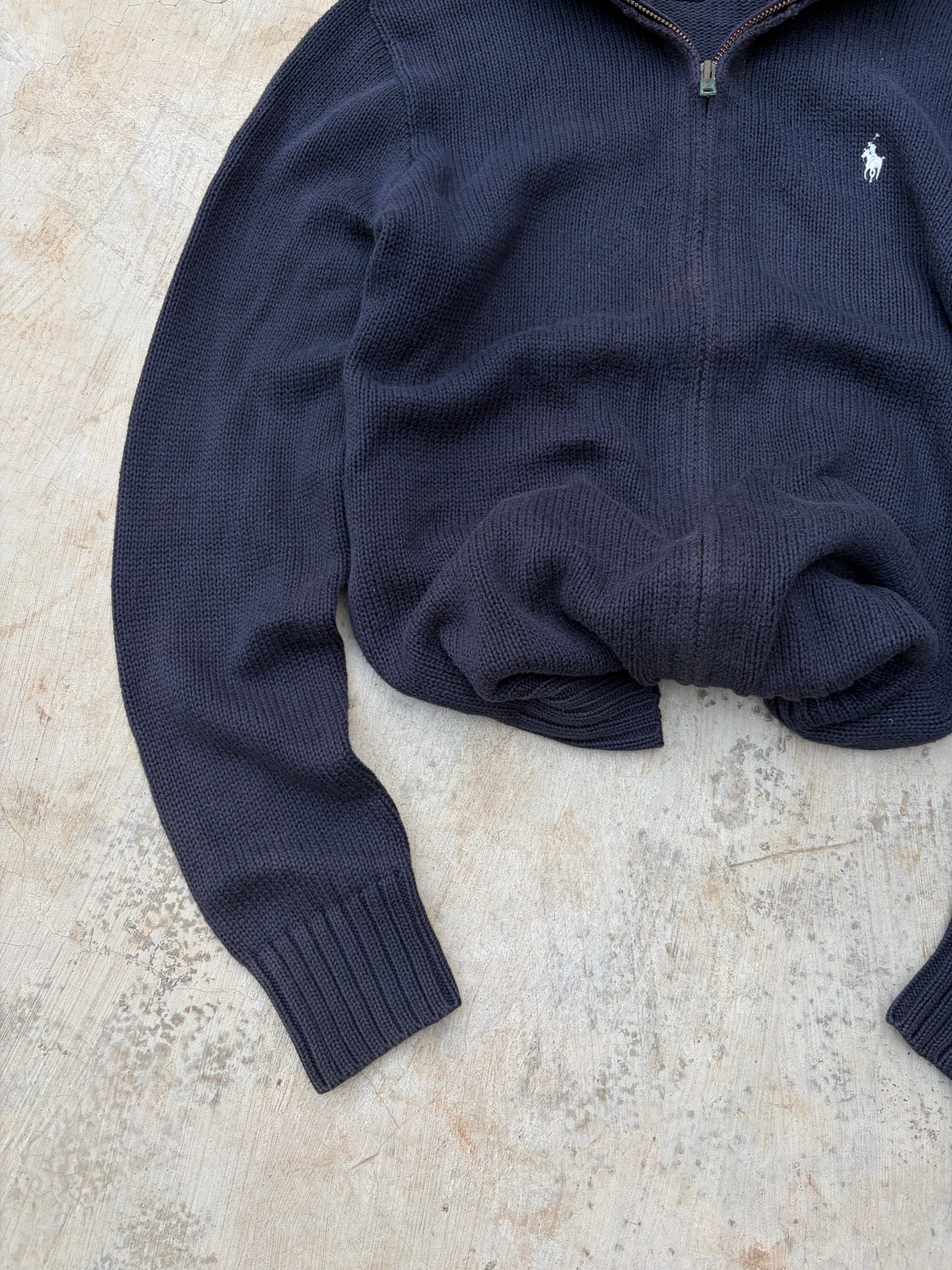 Vintage 00s Polo Ralph Lauren Full-Zip Knit Sweater S