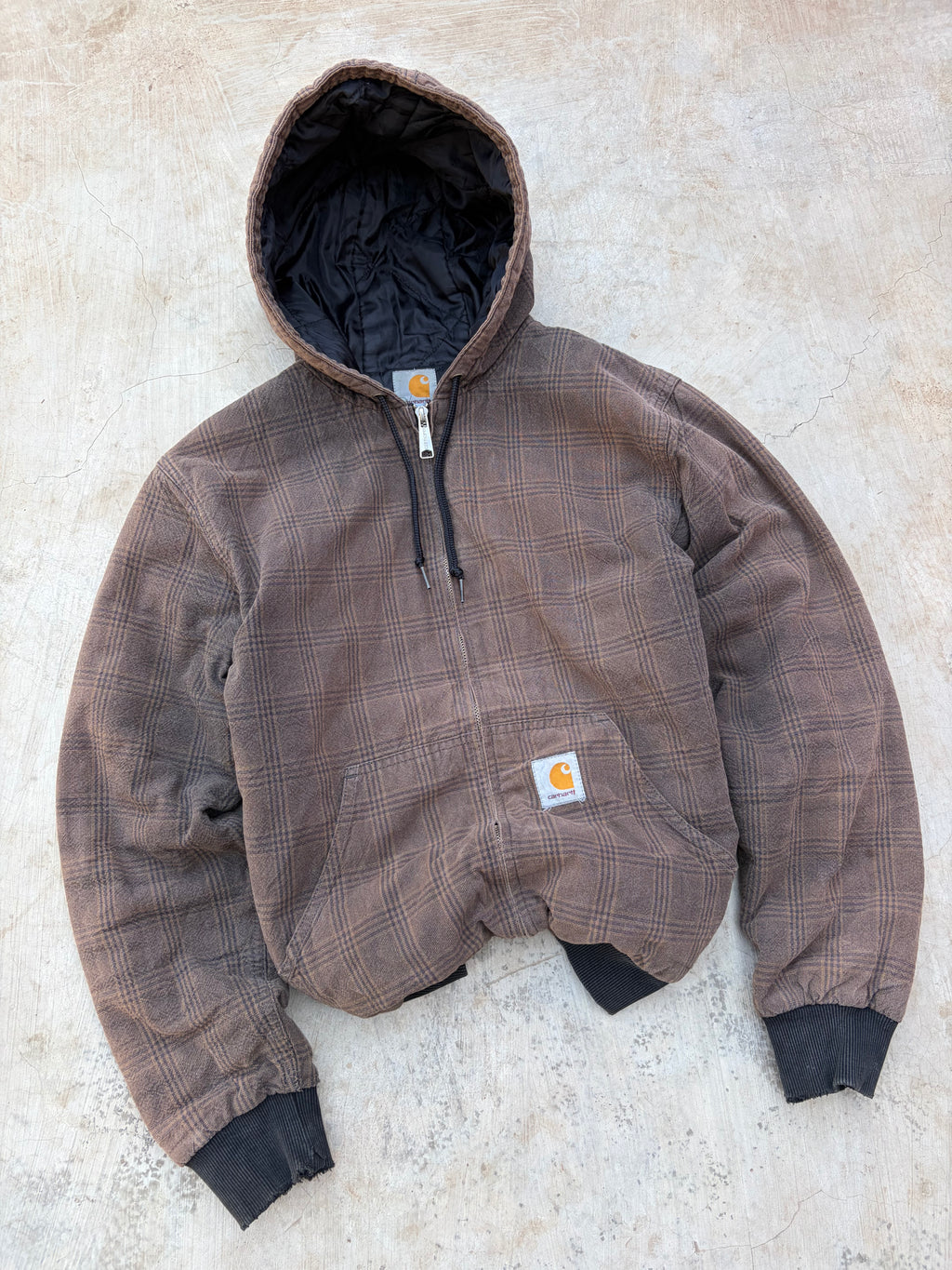 Vintage 00s Sunfaded Carhartt Plaid Active Jacket M