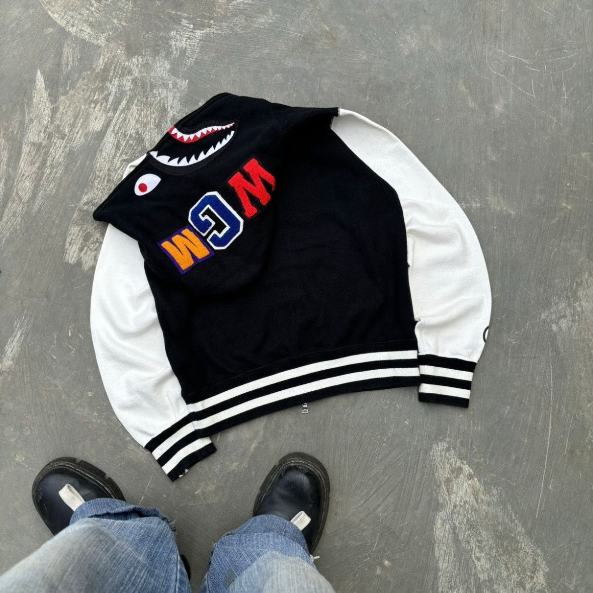 Vintage Bape Shark Full Zip Up Hoodie S