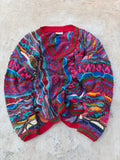 Vintage 90s COOGI Australia 3D Mercerised Cotton Knit Cardigan Size XL
