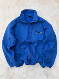 Patagonia Vintage Fleece Jacket Made In USA Blue Full Zip Chest Pocket L/XL