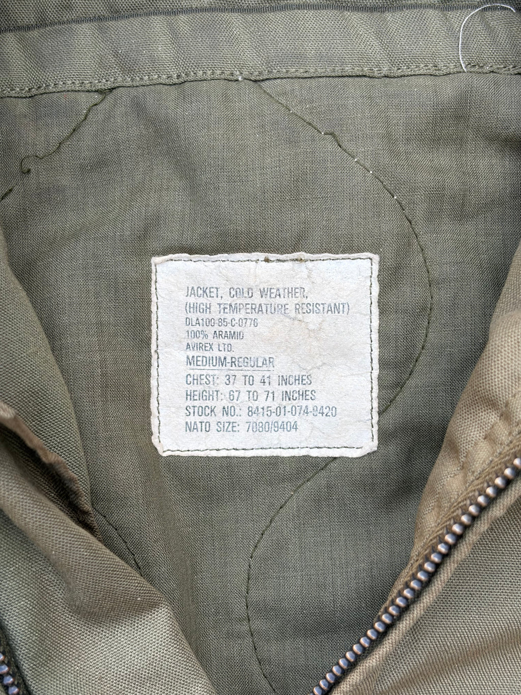 Rare 1980s Vintage Avirex U.S. Military Flight Jacket M/L